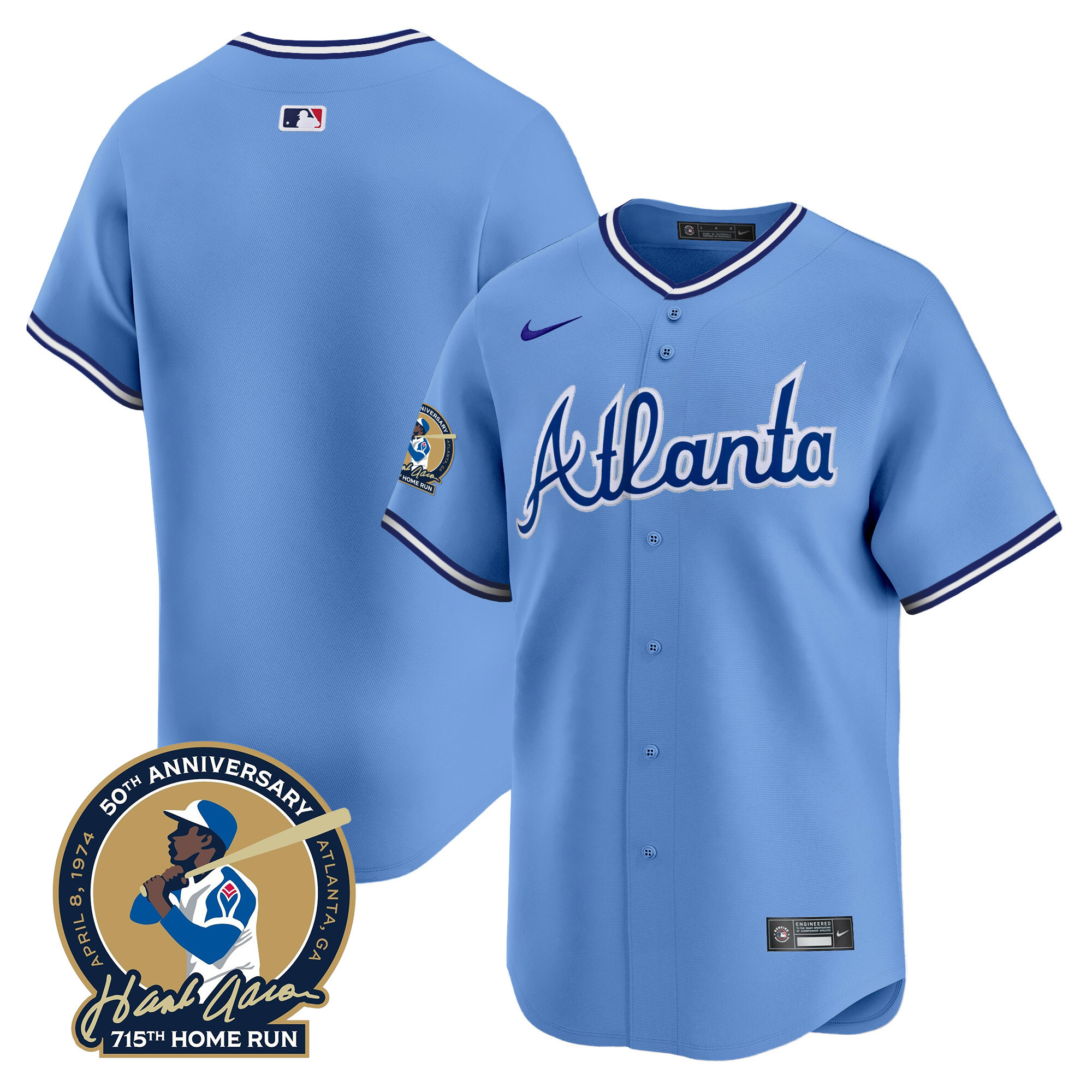 Men's Atlanta Braves Throwback 1974 - 1982 Vapor Premier Limited Jersey - All Stitched