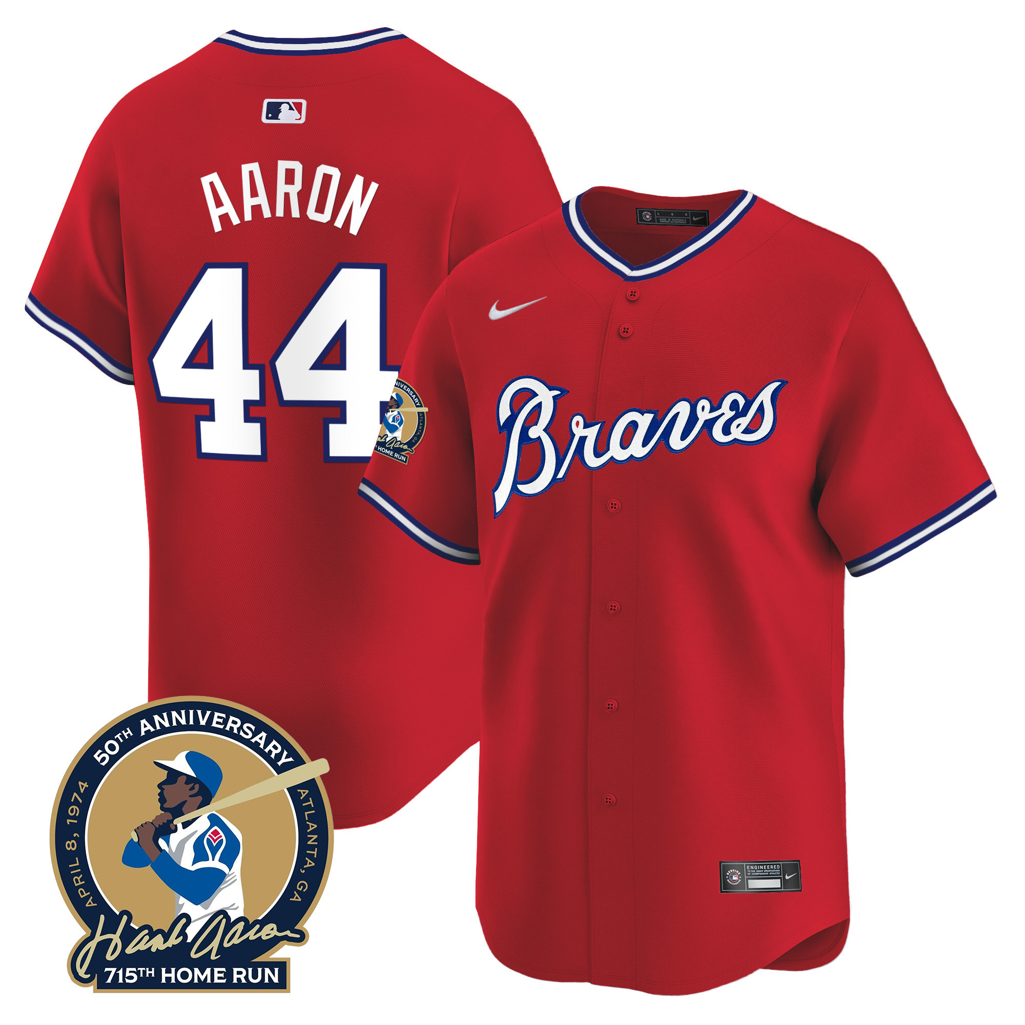 Men's Atlanta Braves Throwback 1974 - 1982 Vapor Premier Limited Jersey - All Stitched