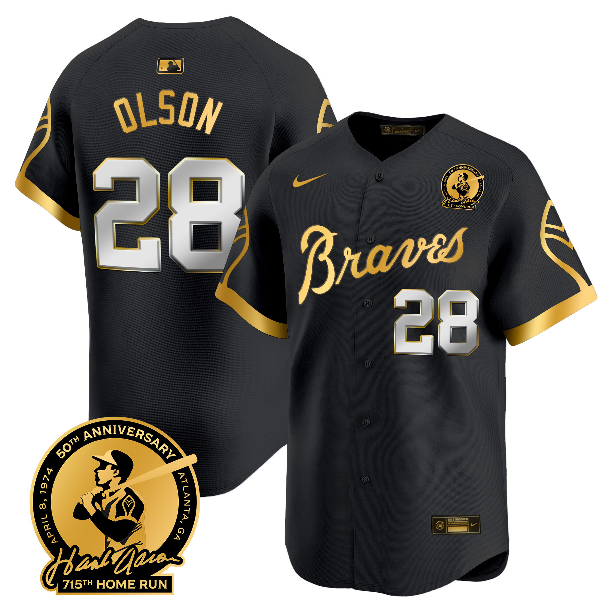 Men's Atlanta Braves Throwback 1974 - 1982 Vapor Premier Limited Jersey - All Stitched