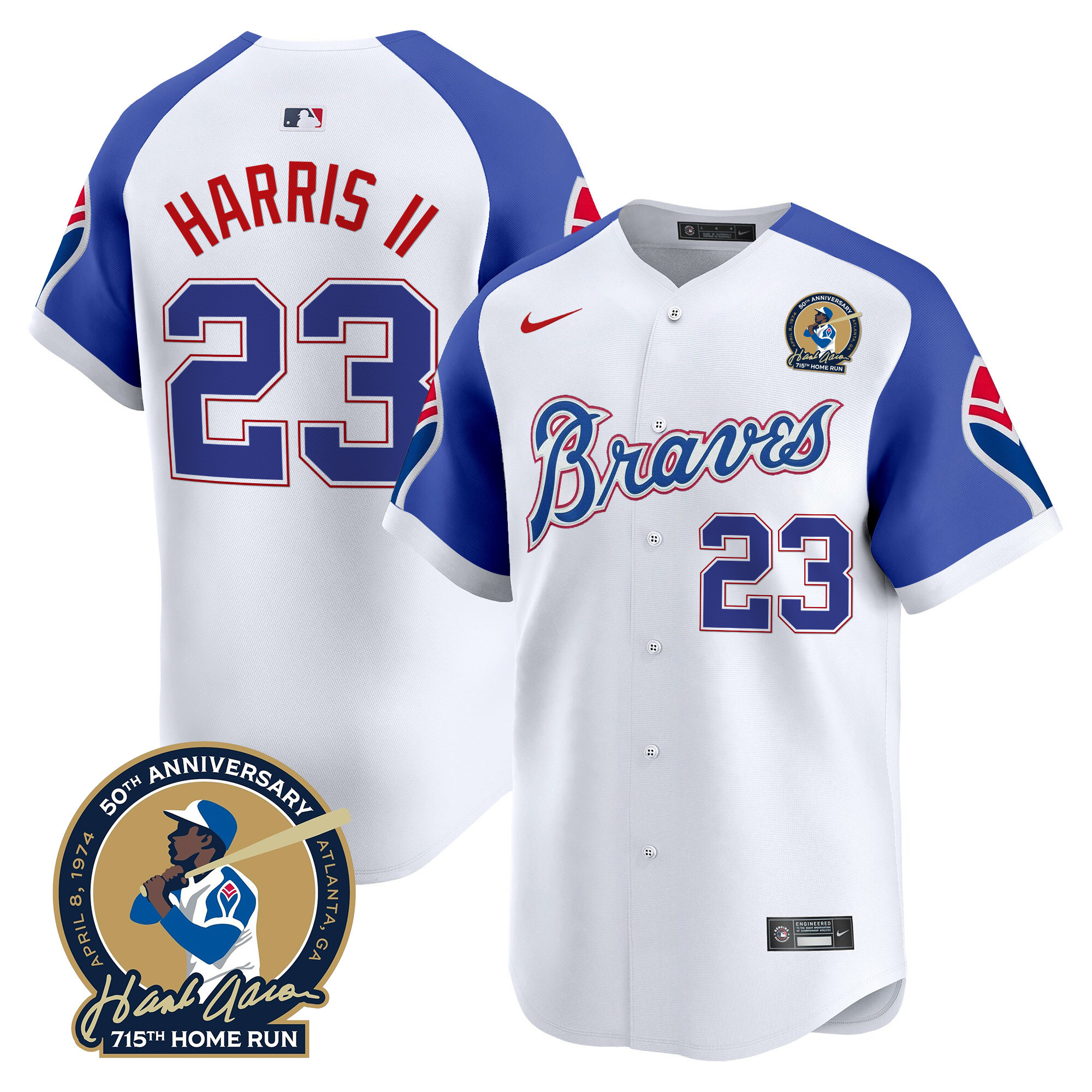 Men's Atlanta Braves Throwback 1974 - 1982 Vapor Premier Limited Jersey - All Stitched