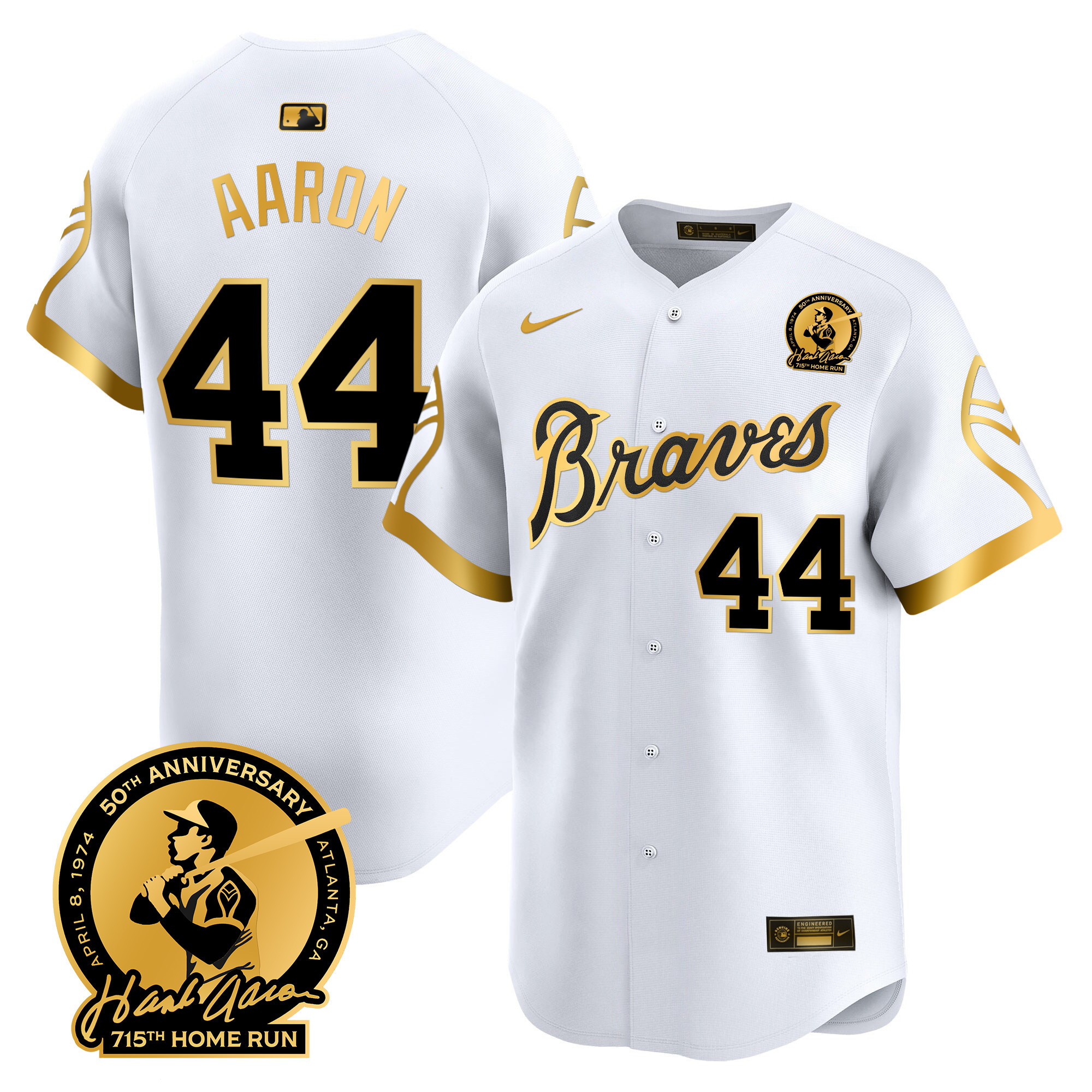 Men's Atlanta Braves Throwback 1974 - 1982 Vapor Premier Limited Jersey - All Stitched