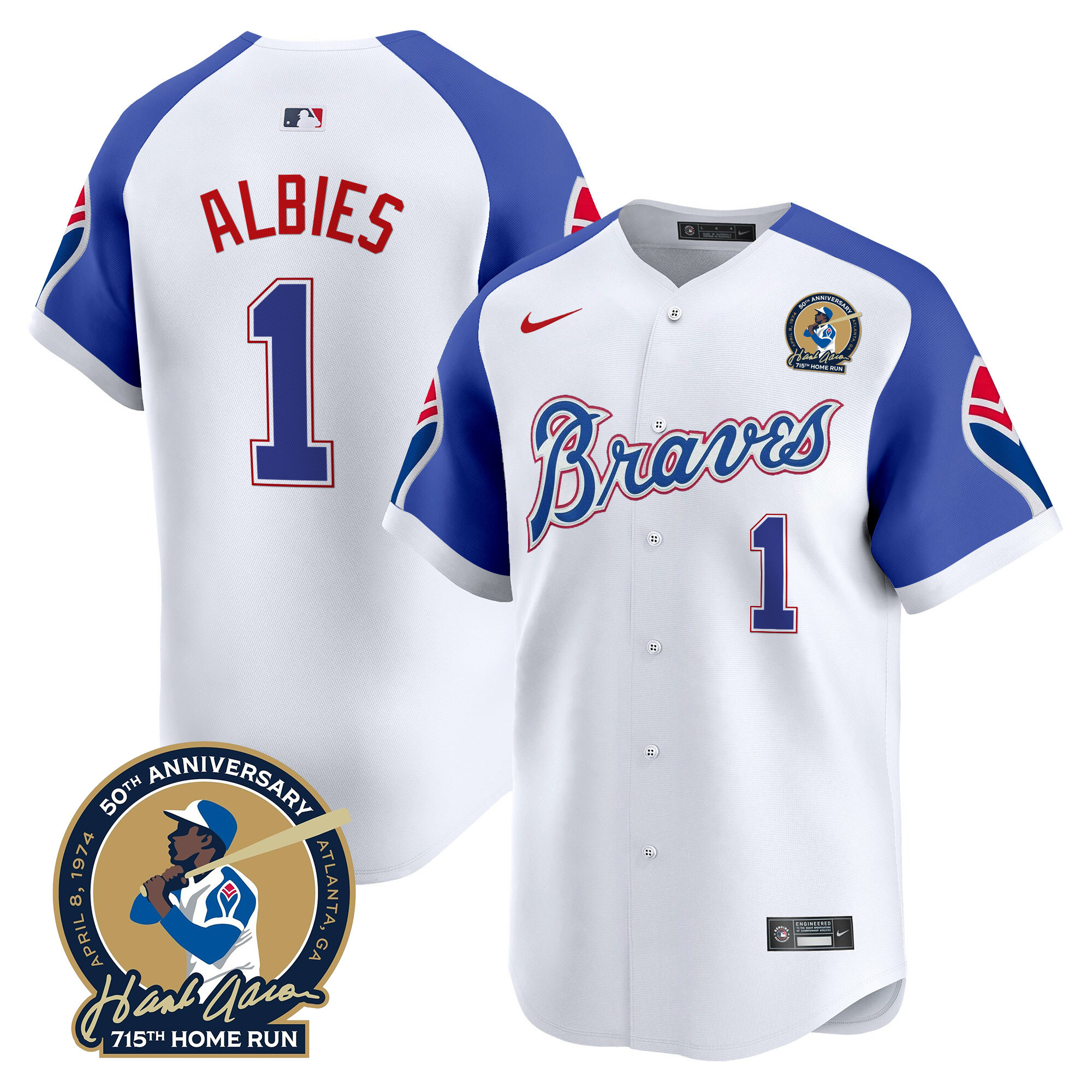Men's Atlanta Braves Throwback 1974 - 1982 Vapor Premier Limited Jersey - All Stitched