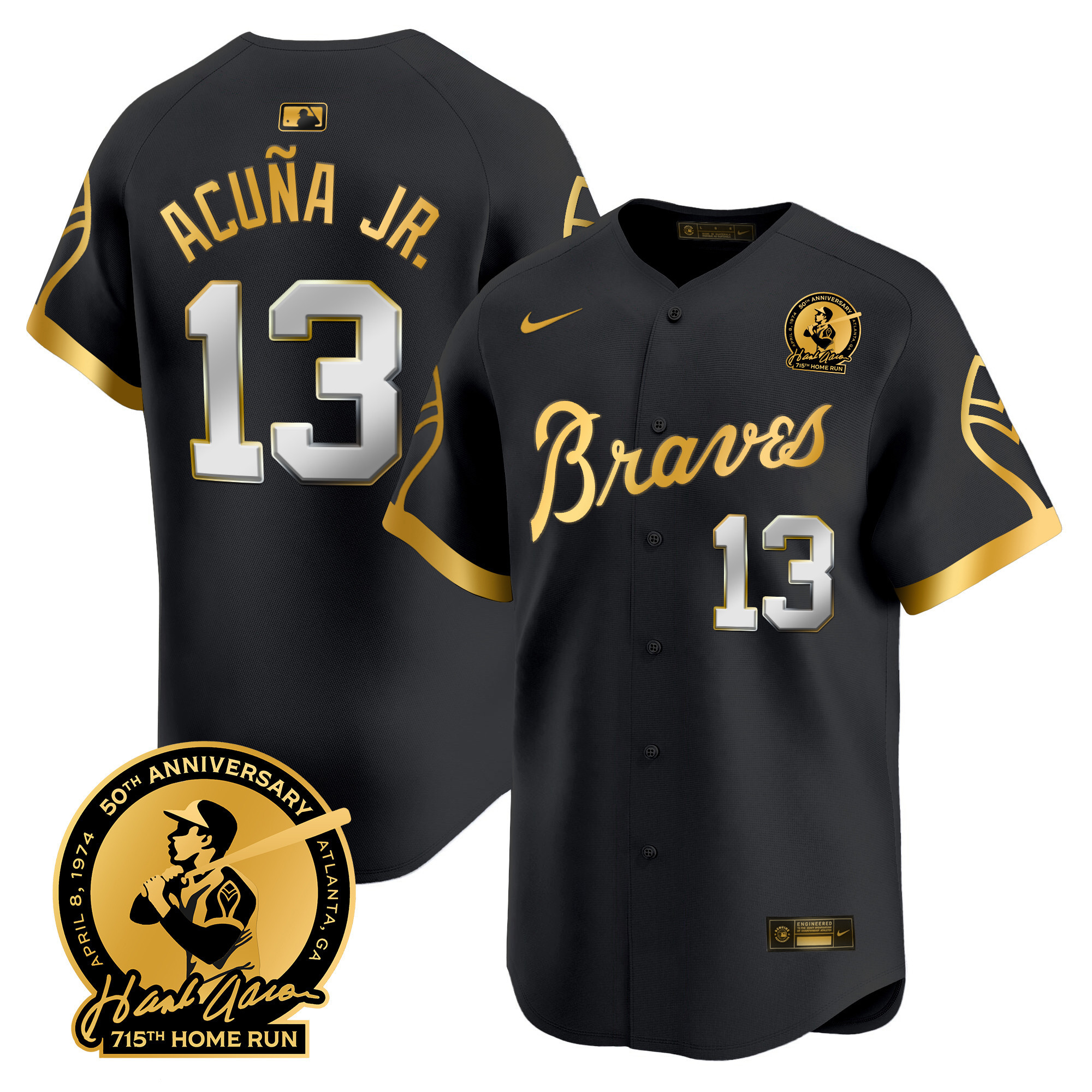 Men's Atlanta Braves Throwback 1974 - 1982 Vapor Premier Limited Jersey - All Stitched