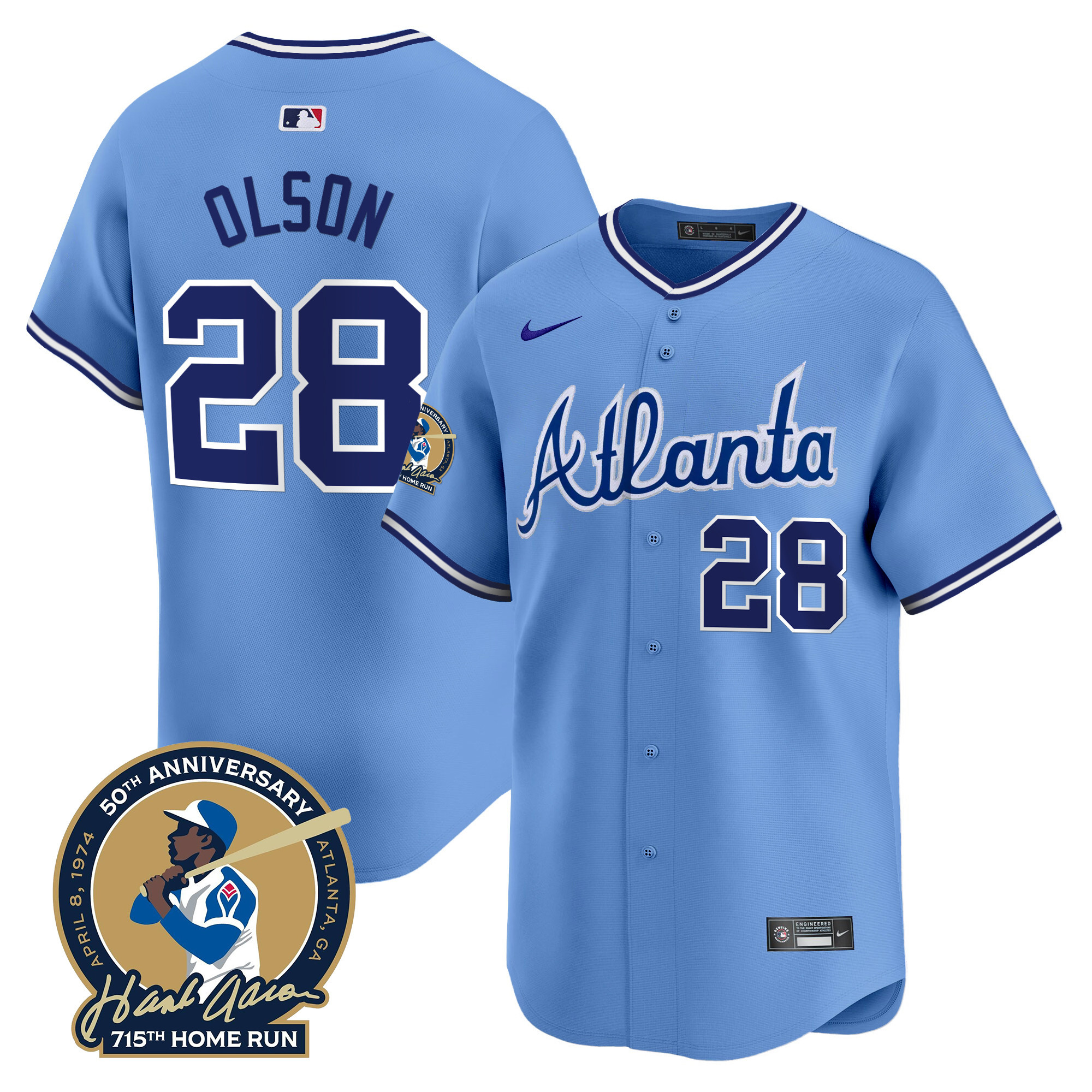 Men's Atlanta Braves Throwback 1974 - 1982 Vapor Premier Limited Jersey - All Stitched