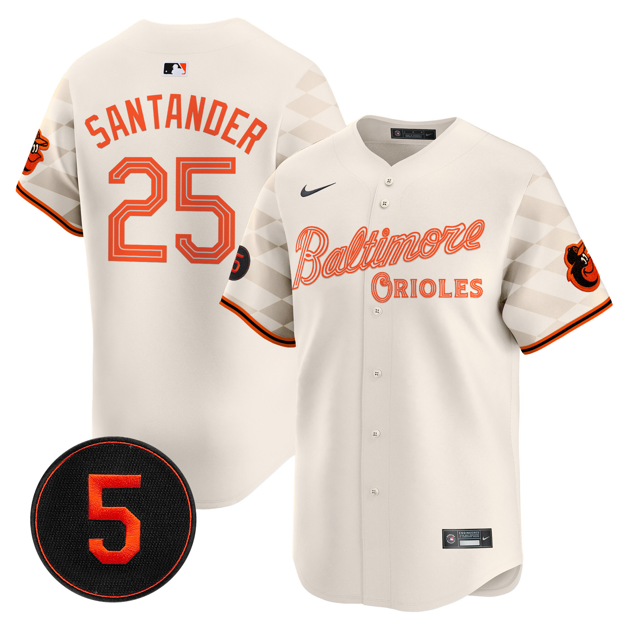 Men’s Baltimore Orioles City Light Vapor Premier Limited Jersey - All Stitched