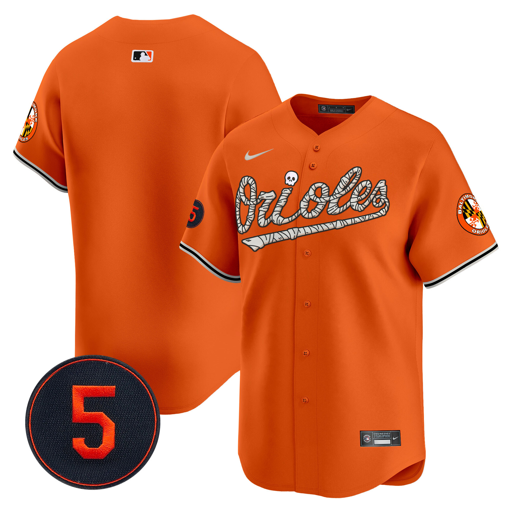 Men’s Baltimore Orioles Halloween Vapor Premier Limited Jersey - All Stitched