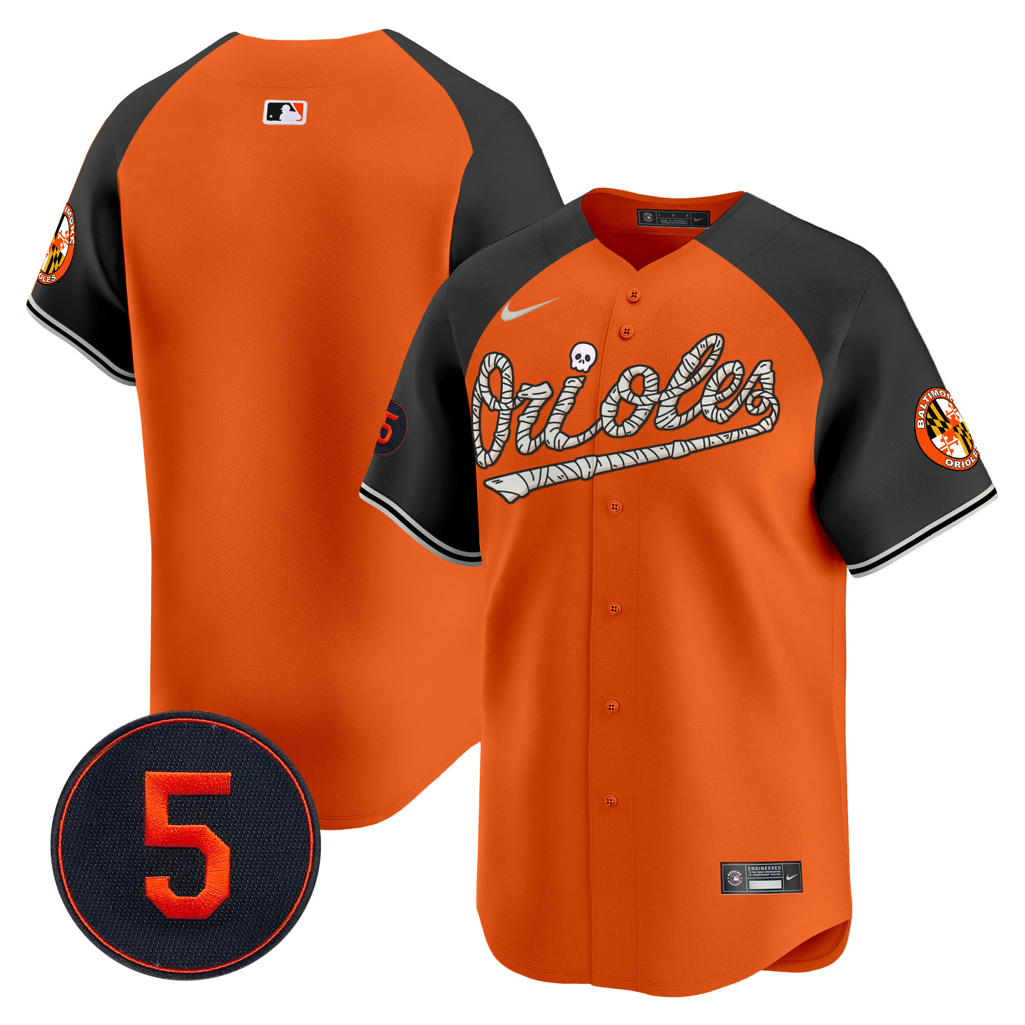 Men’s Baltimore Orioles Halloween Vapor Premier Limited Jersey - All Stitched
