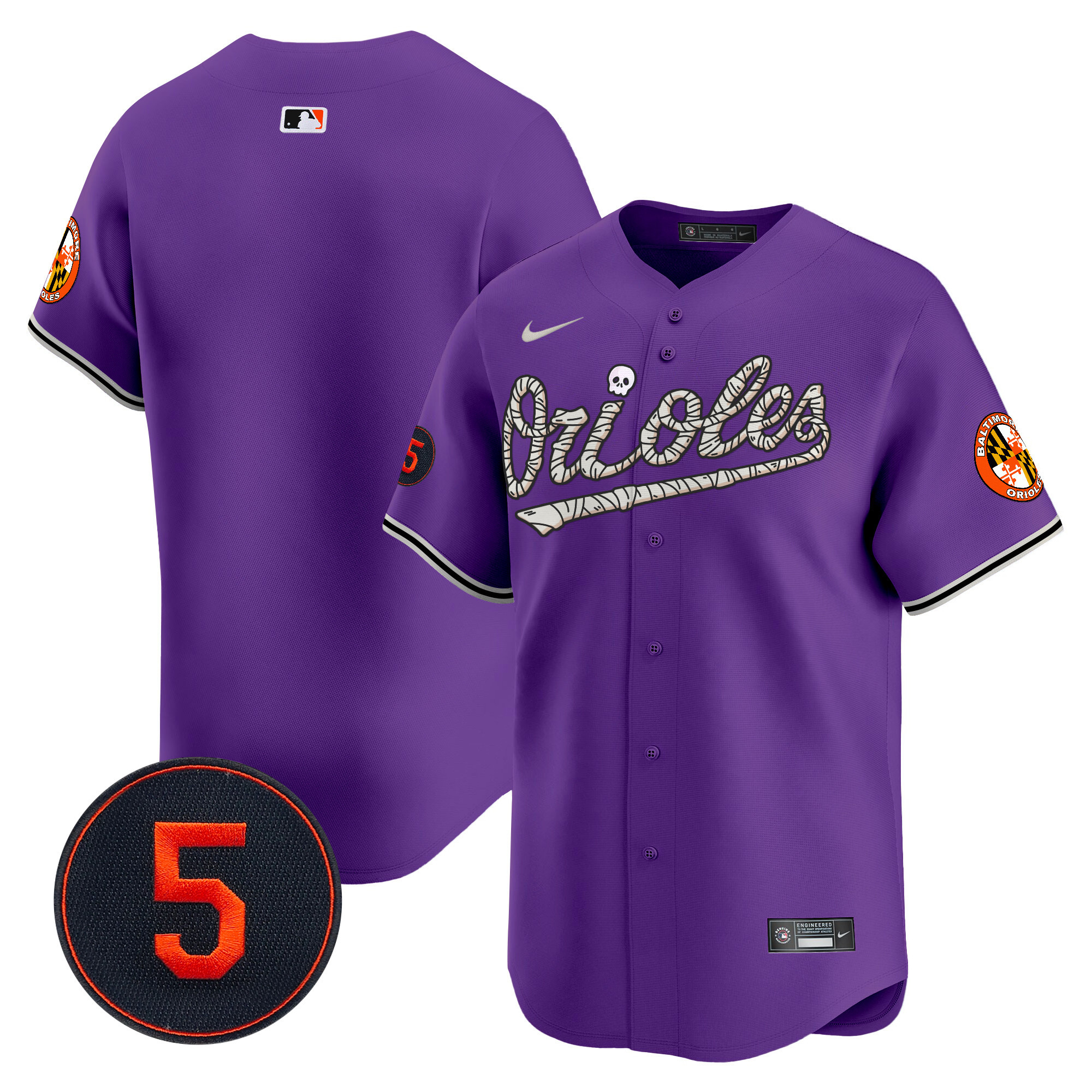 Men’s Baltimore Orioles Halloween Vapor Premier Limited Jersey - All Stitched