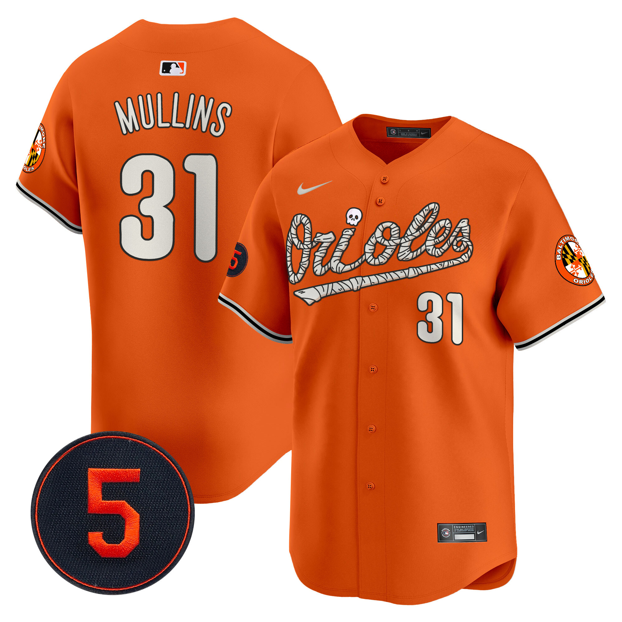 Men’s Baltimore Orioles Halloween Vapor Premier Limited Jersey - All Stitched