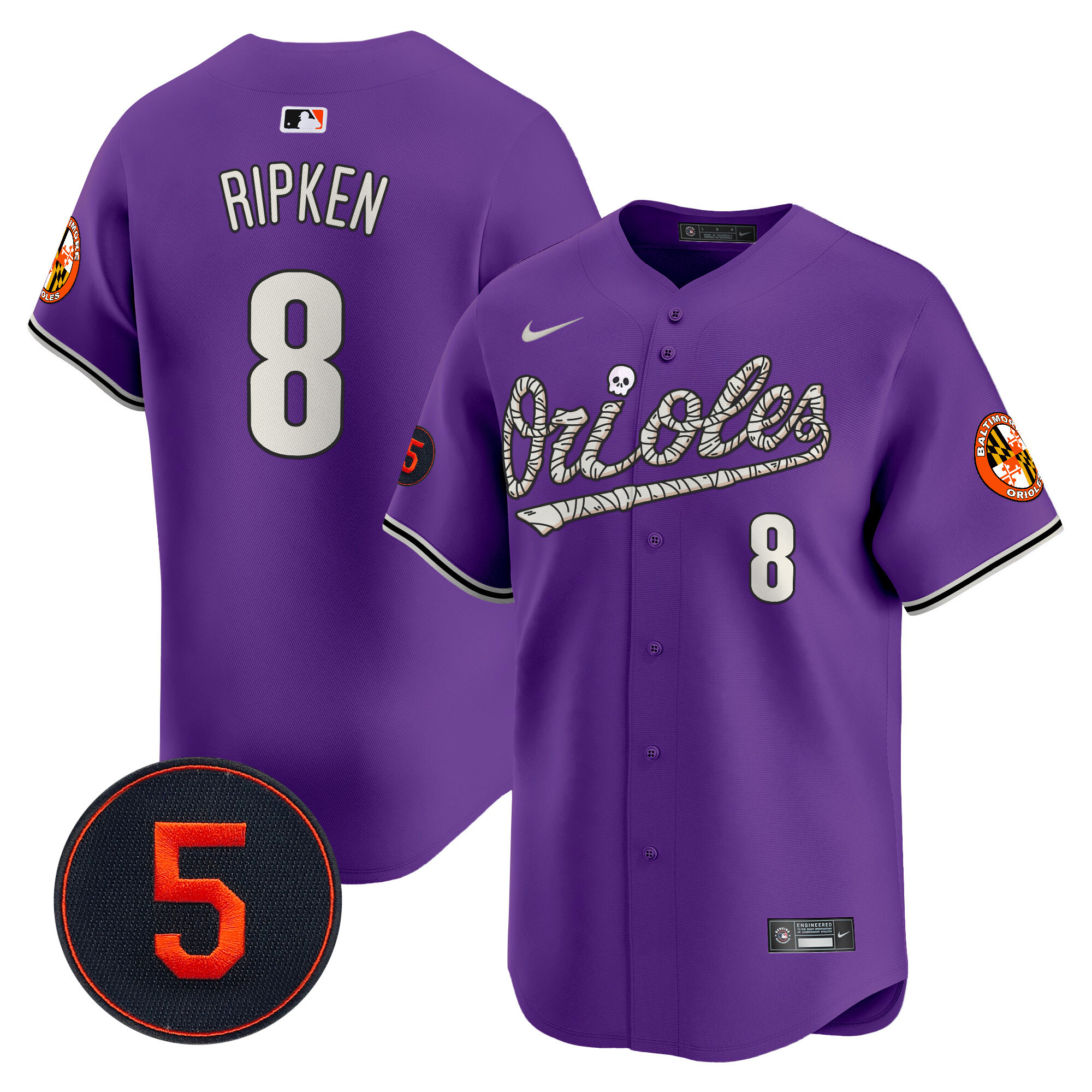 Men’s Baltimore Orioles Halloween Vapor Premier Limited Jersey - All Stitched