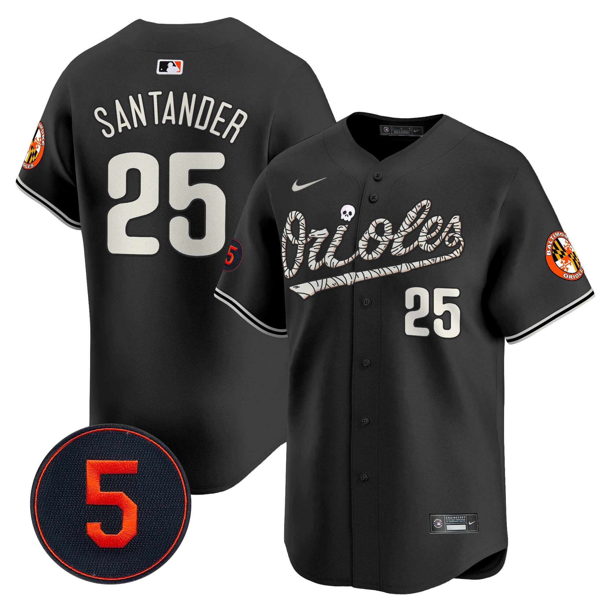 Men’s Baltimore Orioles Halloween Vapor Premier Limited Jersey - All Stitched