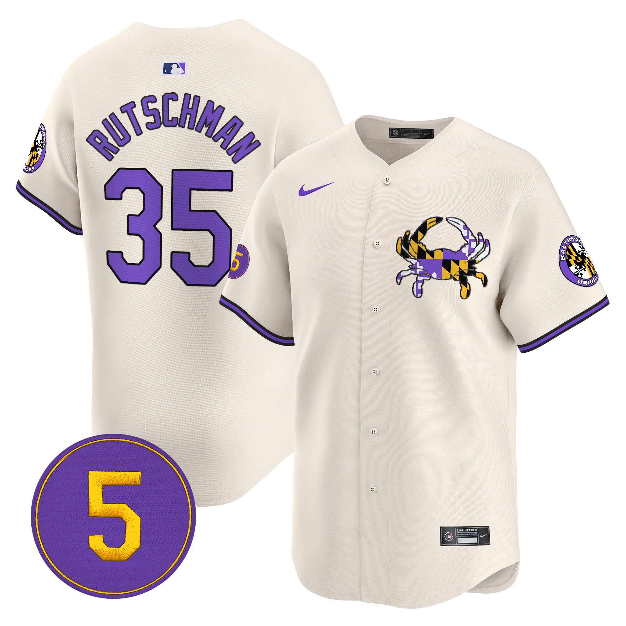 Men’s Baltimore Orioles Purple Vapor Premier Limited Jersey - All Stitched