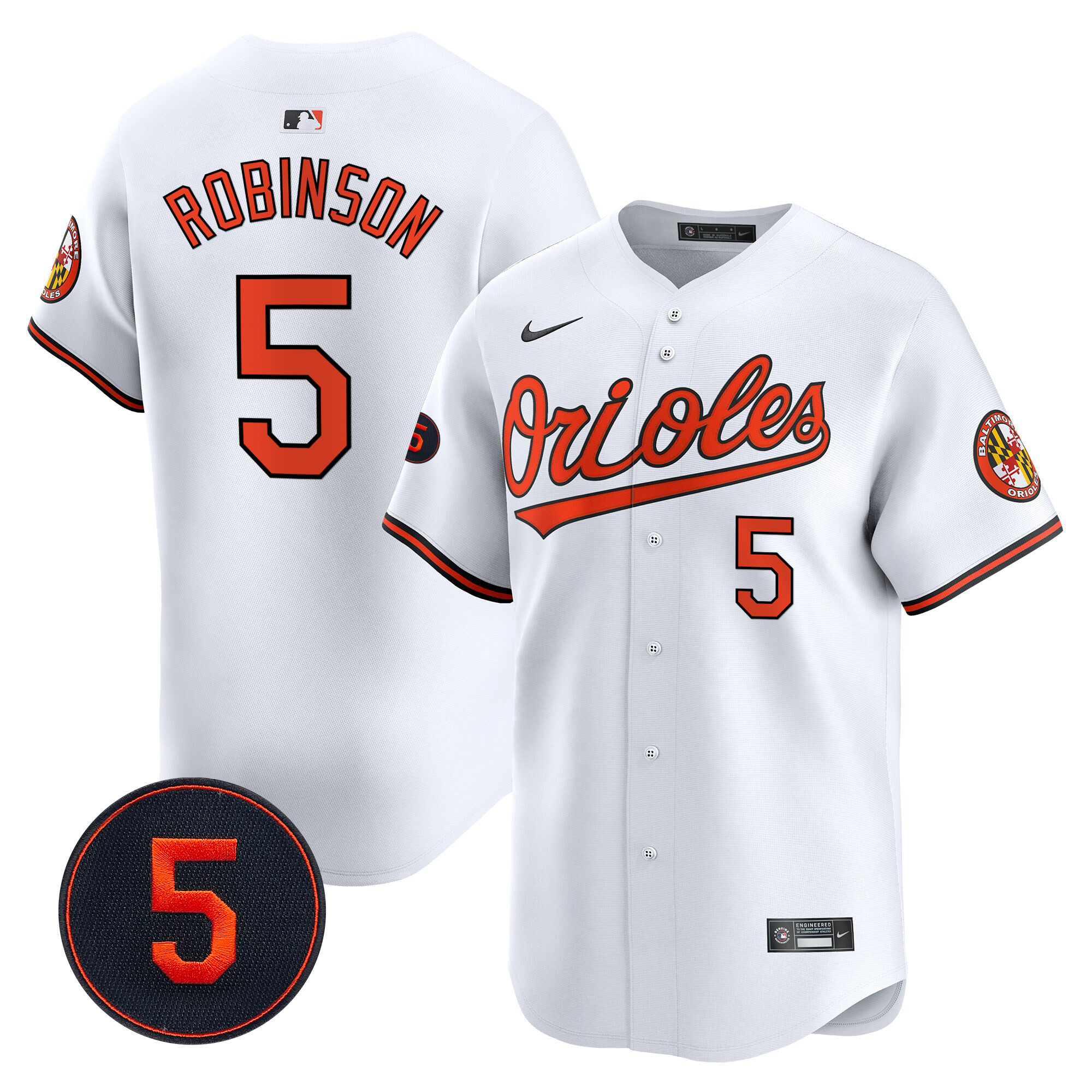 Men’s Baltimore Orioles Robinson Patch Vapor Premier Limited Jersey V2 - All Stitched