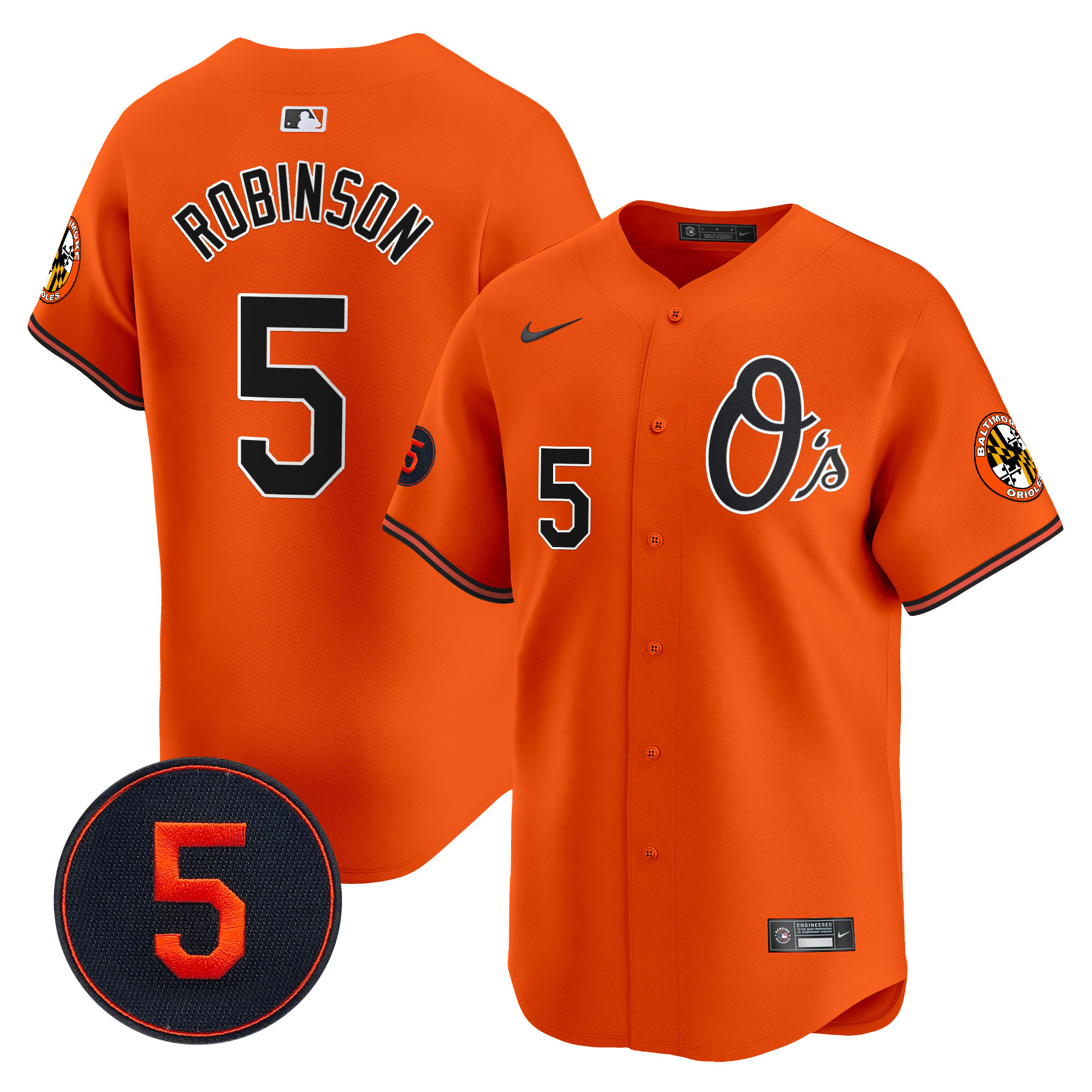 Men’s Baltimore Orioles Robinson Patch Vapor Premier Limited Jersey V4 - All Stitched