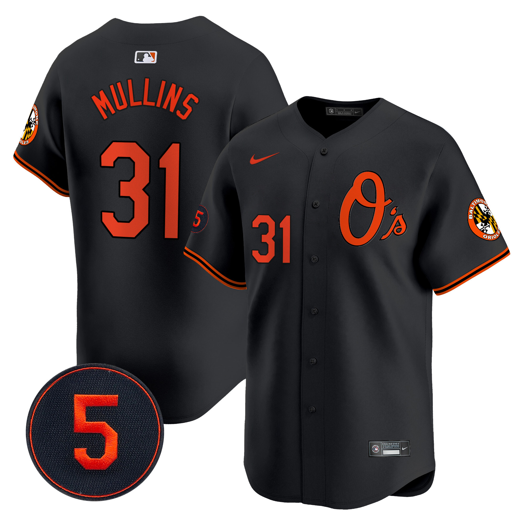 Men’s Baltimore Orioles Robinson Patch Vapor Premier Limited Jersey V4 - All Stitched
