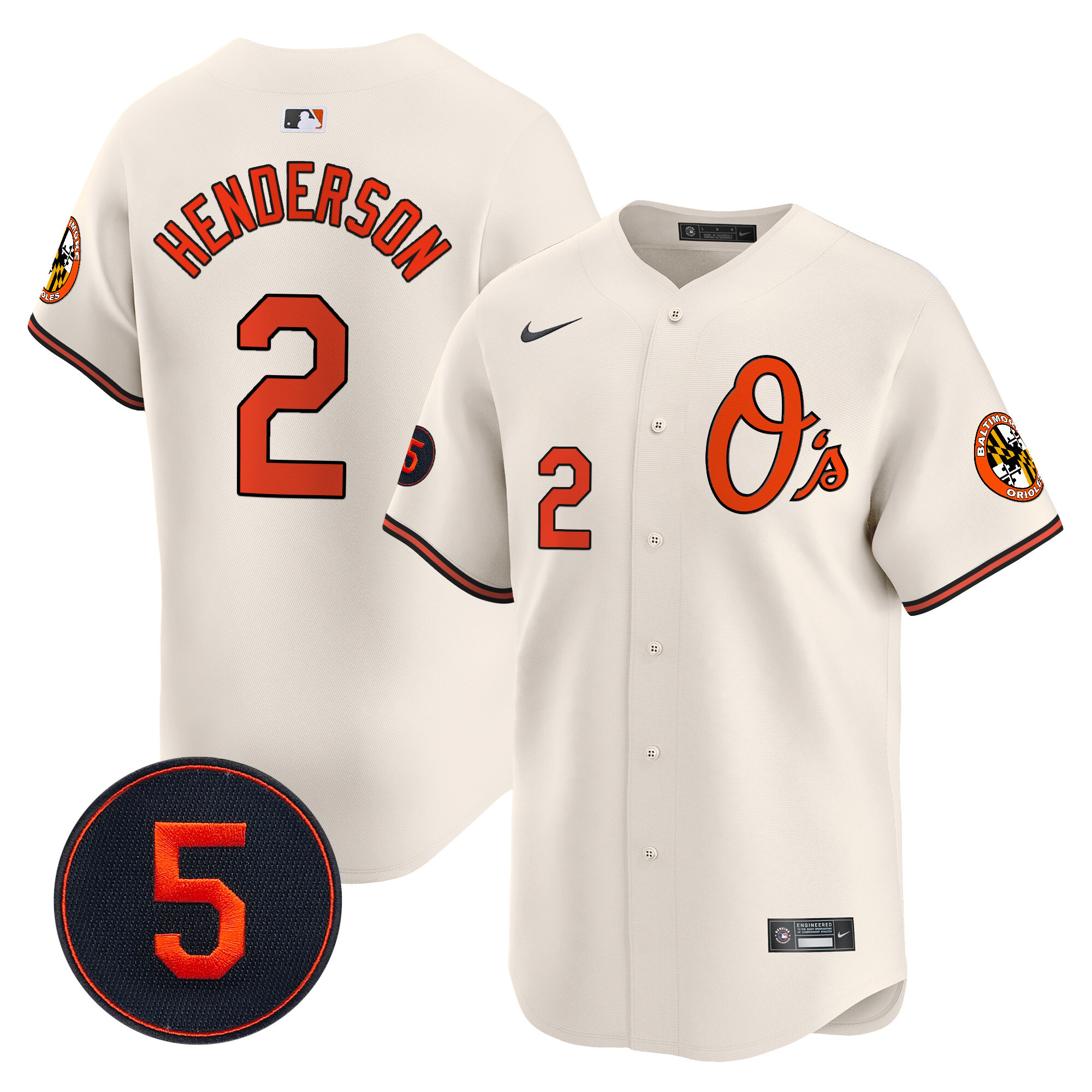 Men’s Baltimore Orioles Robinson Patch Vapor Premier Limited Jersey V4 - All Stitched