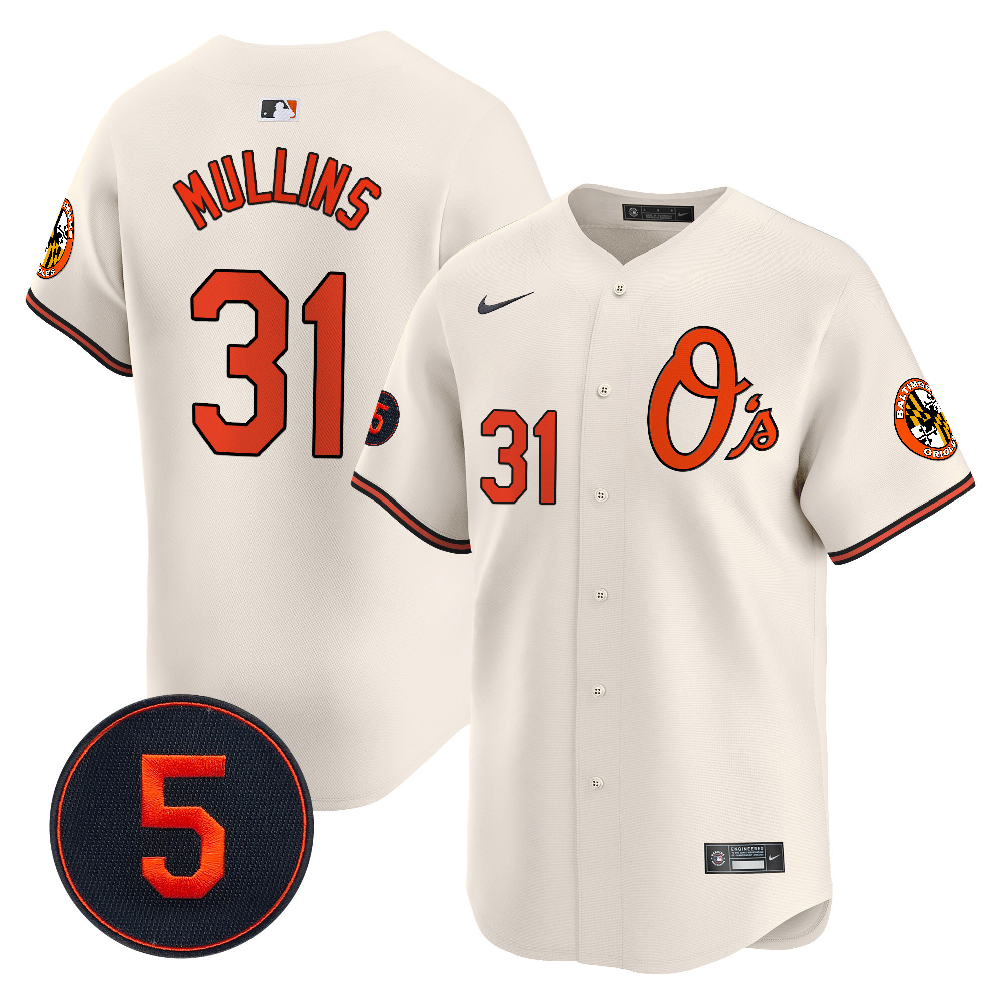 Men’s Baltimore Orioles Robinson Patch Vapor Premier Limited Jersey V4 - All Stitched