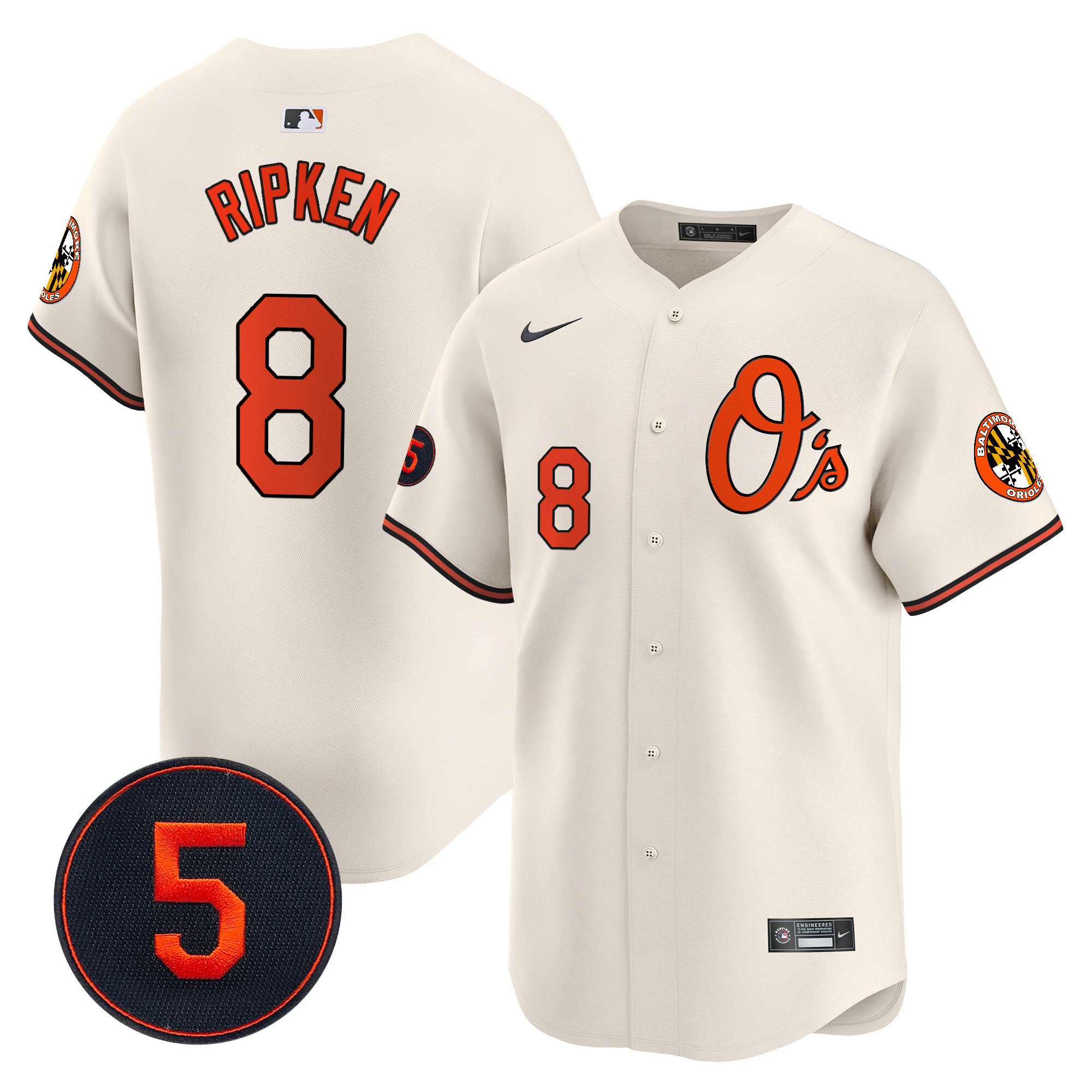 Men’s Baltimore Orioles Robinson Patch Vapor Premier Limited Jersey V4 - All Stitched