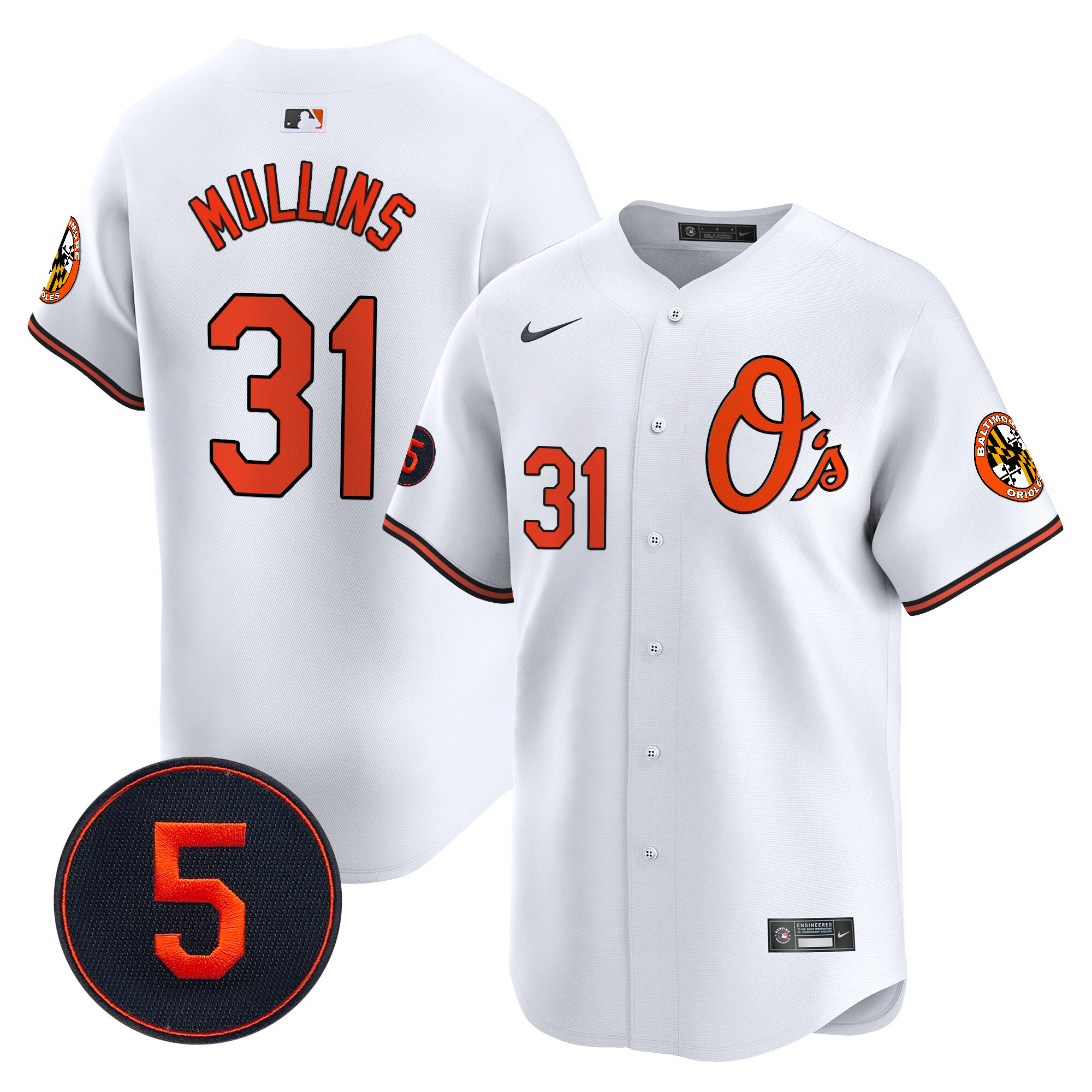 Men’s Baltimore Orioles Robinson Patch Vapor Premier Limited Jersey V4 - All Stitched