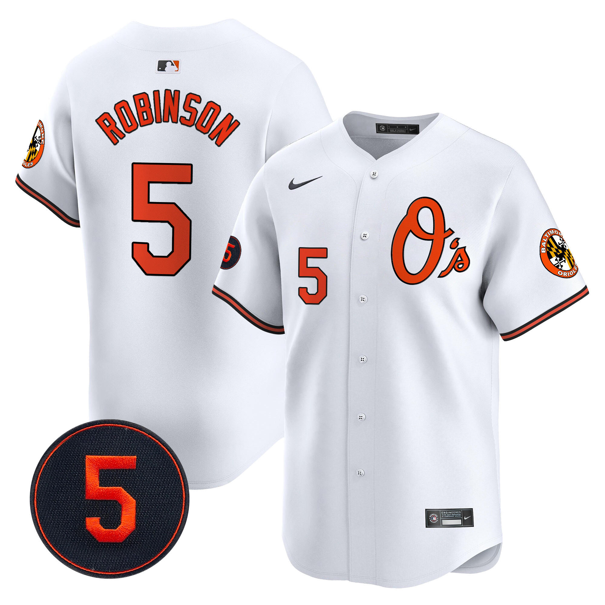 Men’s Baltimore Orioles Robinson Patch Vapor Premier Limited Jersey V4 - All Stitched