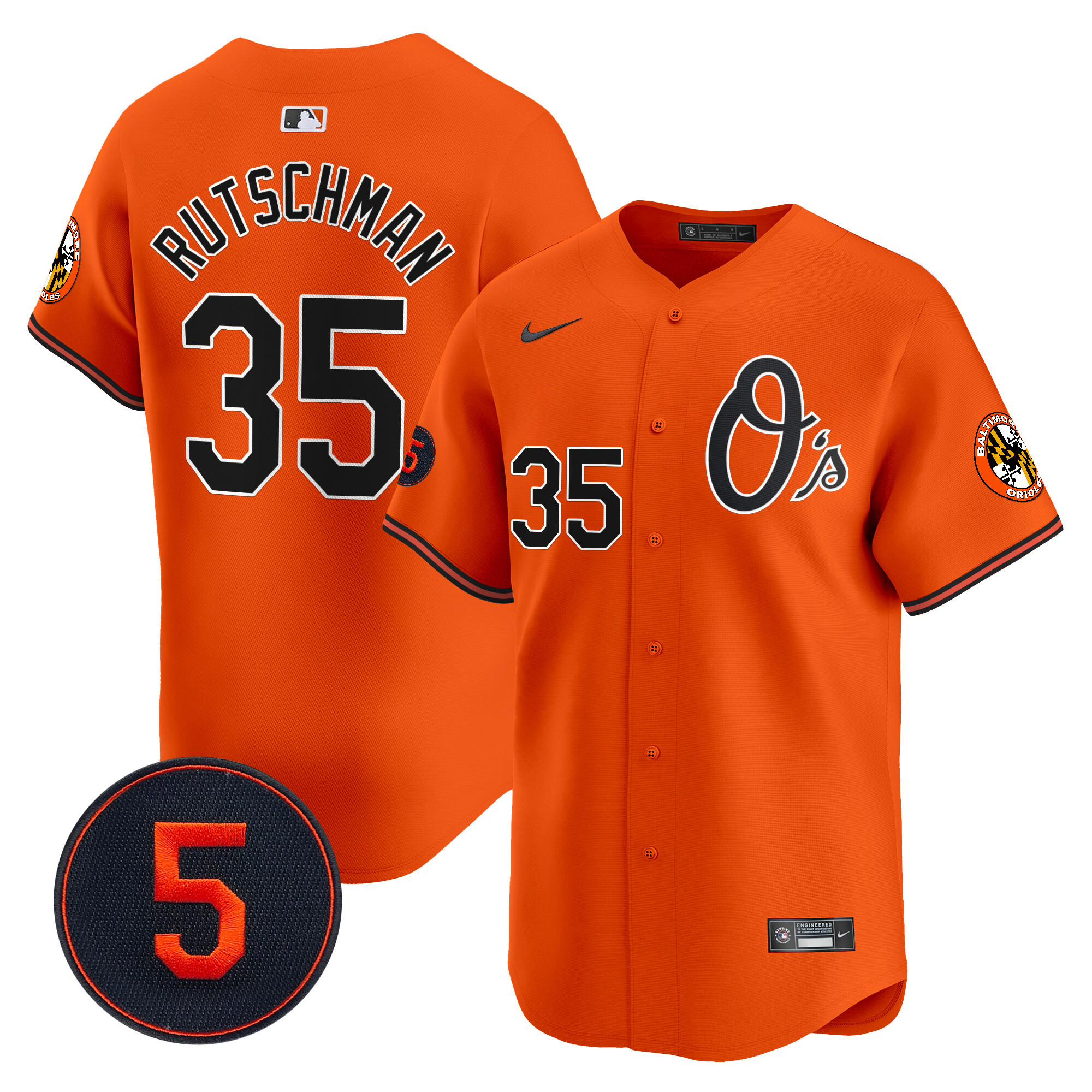 Men’s Baltimore Orioles Robinson Patch Vapor Premier Limited Jersey V4 - All Stitched