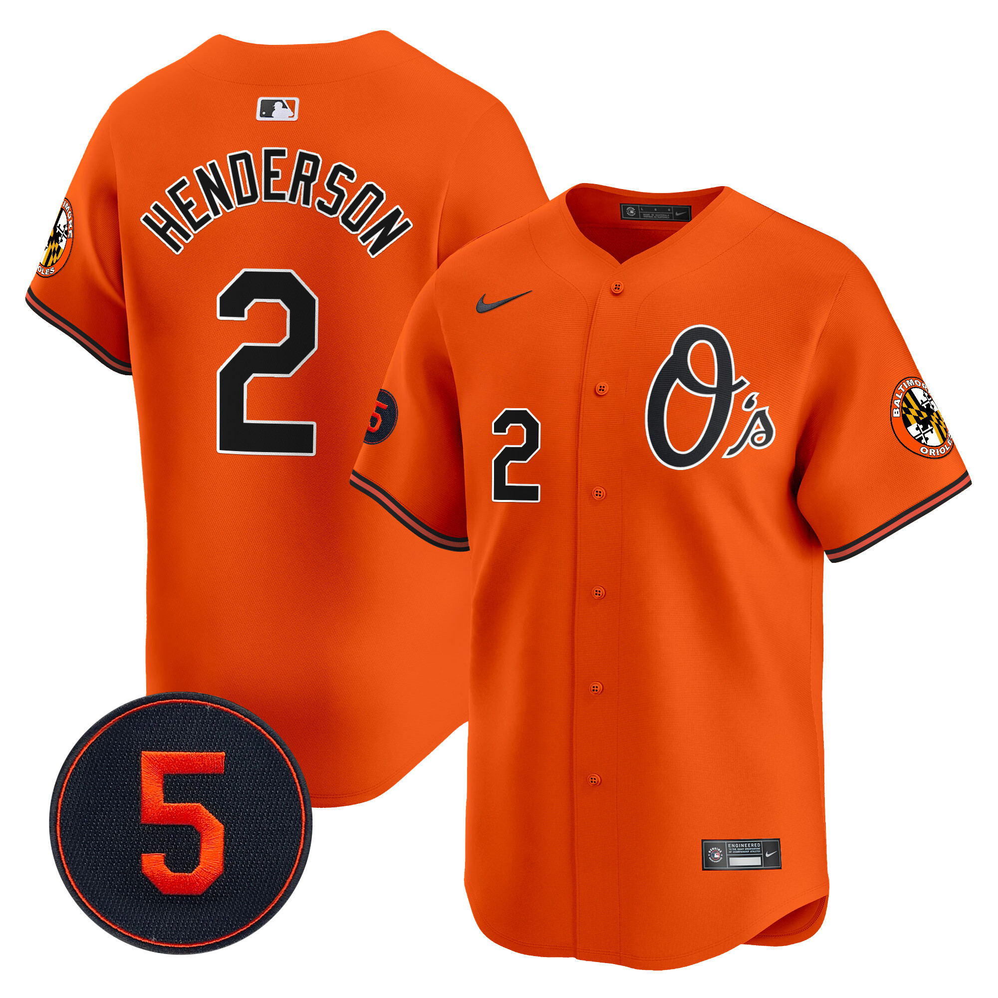 Men’s Baltimore Orioles Robinson Patch Vapor Premier Limited Jersey V4 - All Stitched