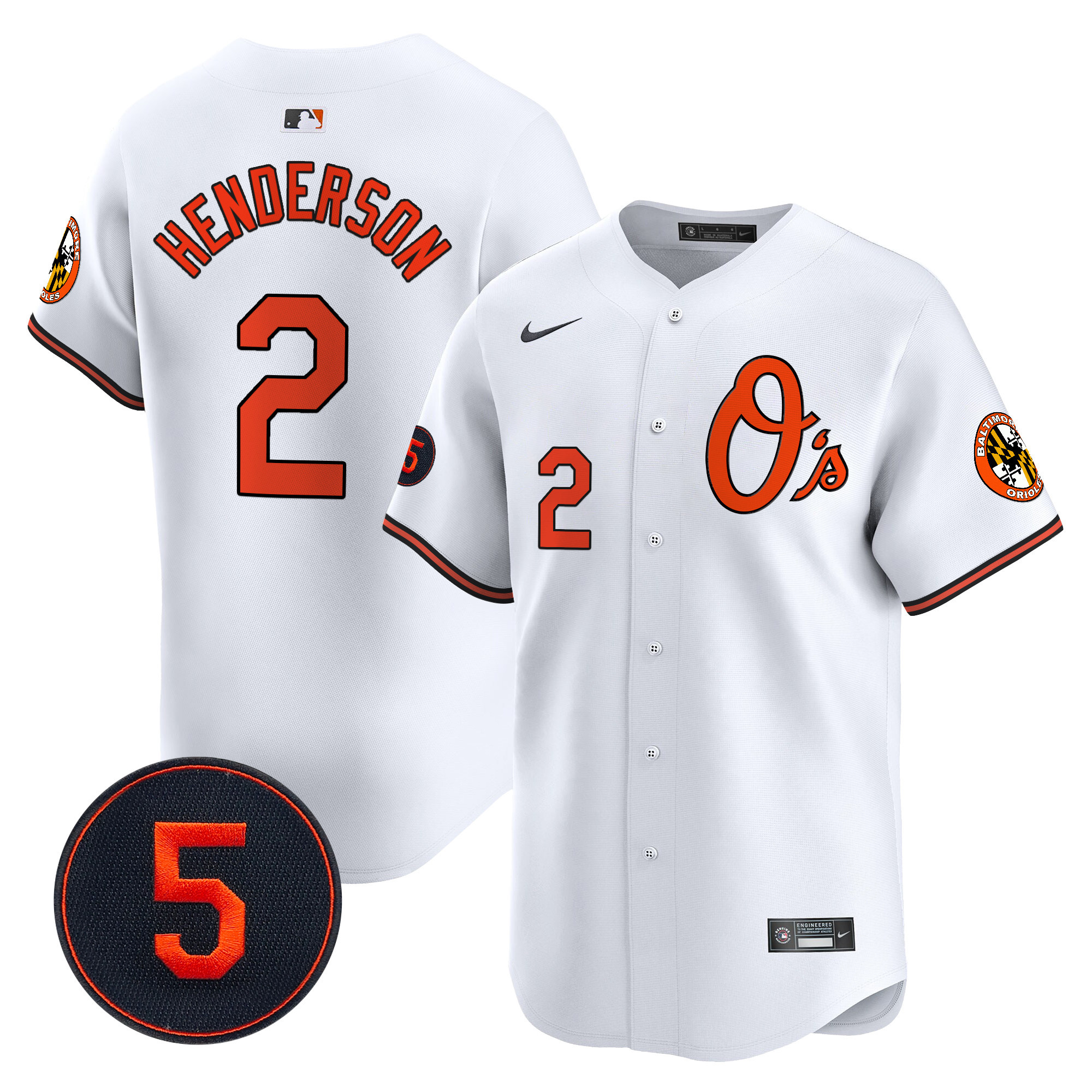 Men’s Baltimore Orioles Robinson Patch Vapor Premier Limited Jersey V4 - All Stitched