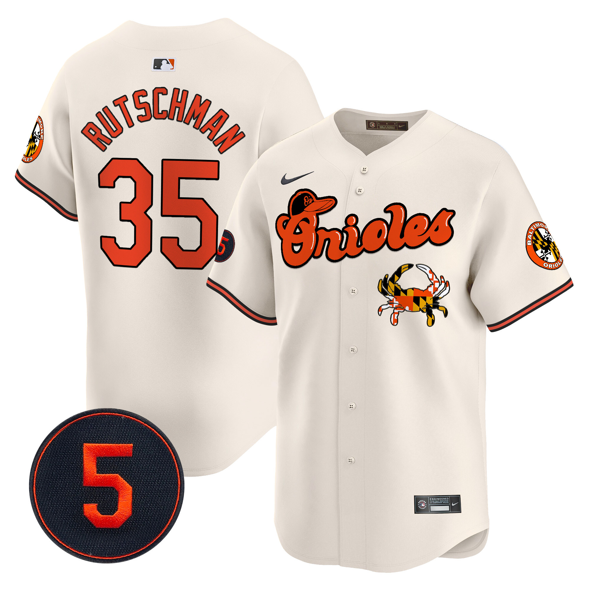 Men’s Baltimore Orioles Robinson Patch Vapor Premier Limited Jersey V6 - All Stitched