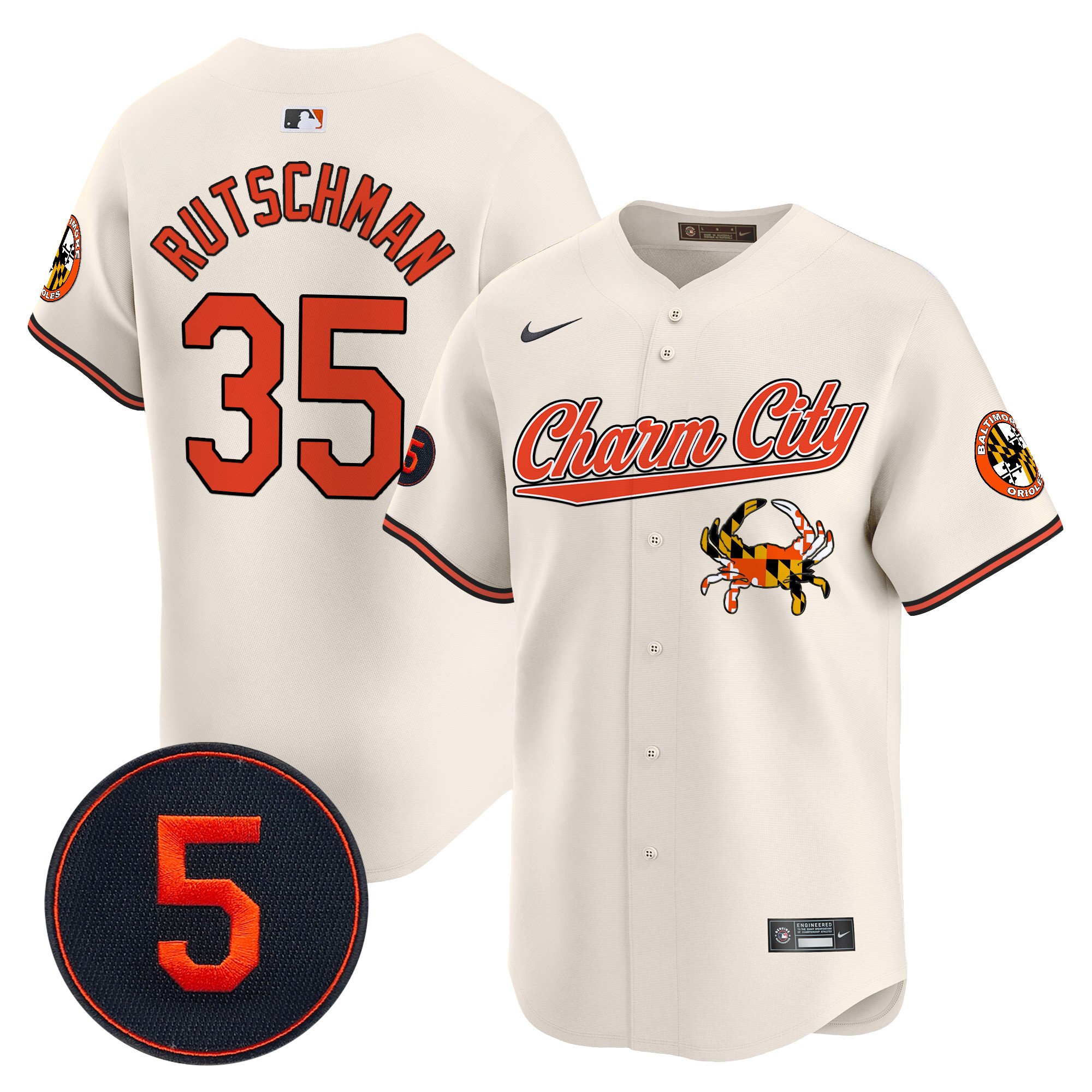 Men’s Baltimore Orioles Robinson Patch Vapor Premier Limited Jersey V8 - All Stitched