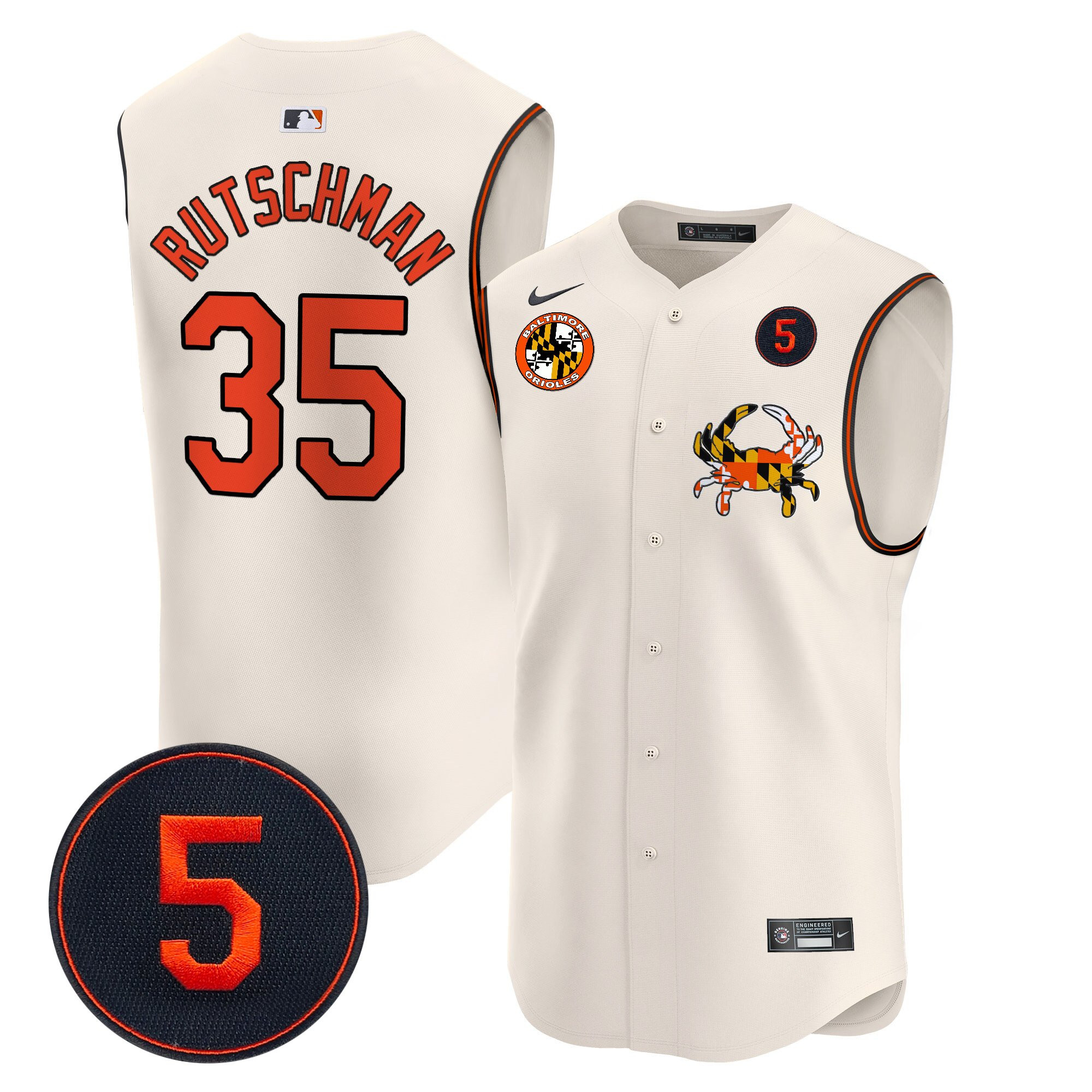 Men’s Baltimore Orioles Robinson Patch Vapor Premier Sleeveless Jersey - All Stitched