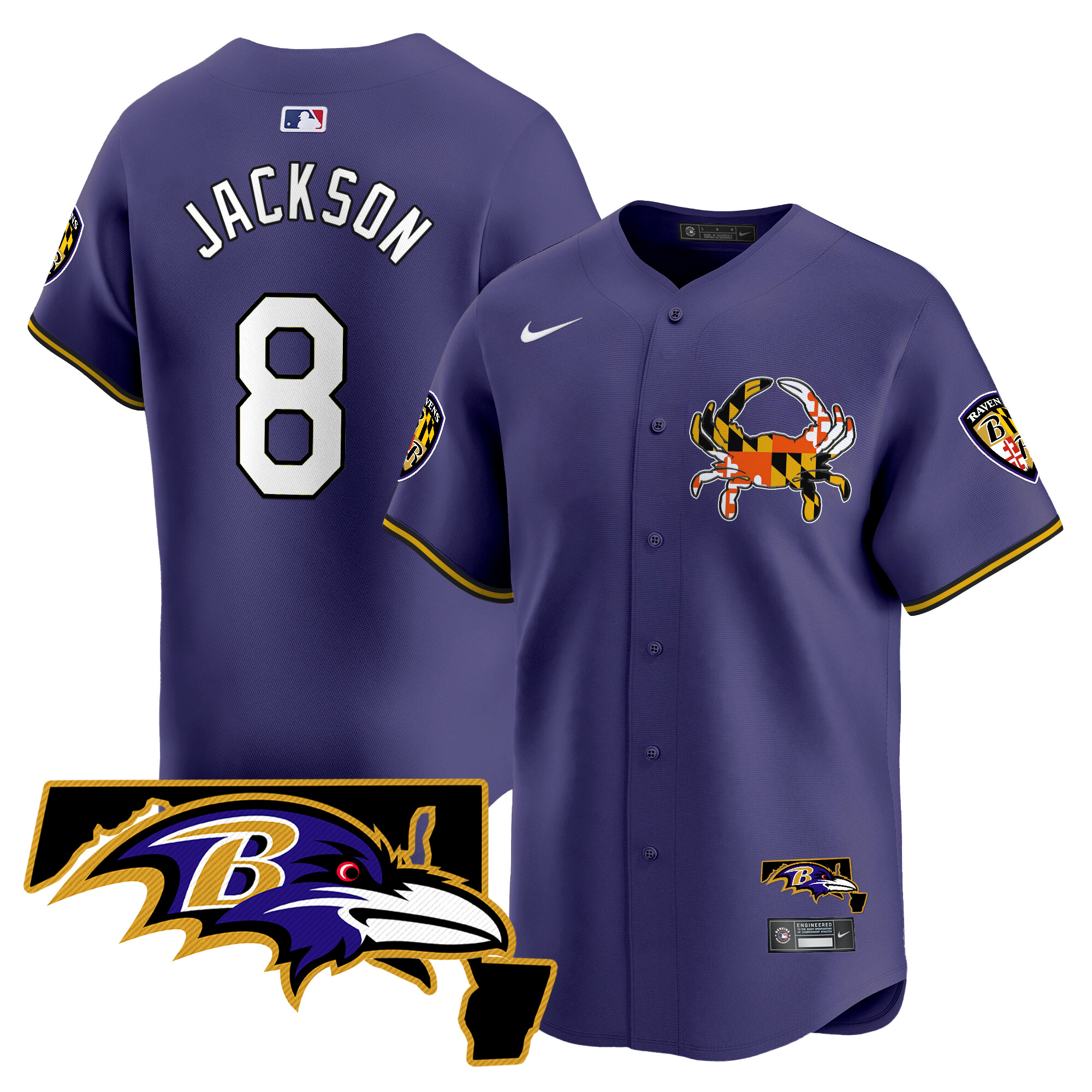 Men's Baltimore Ravens 2024 Vapor Premier Baseball Jersey V2 - All Stitched