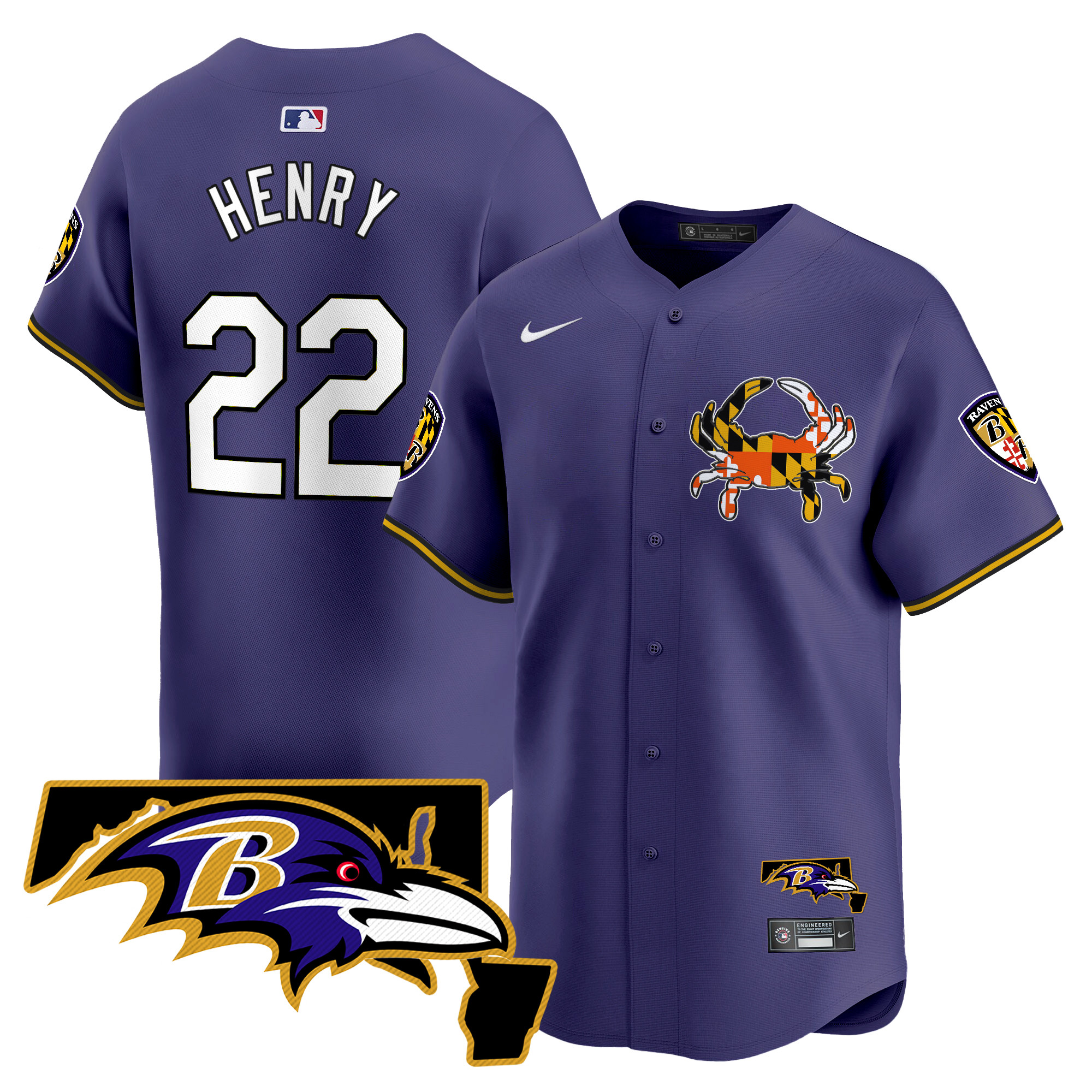 Men's Baltimore Ravens 2024 Vapor Premier Baseball Jersey V2 - All Stitched