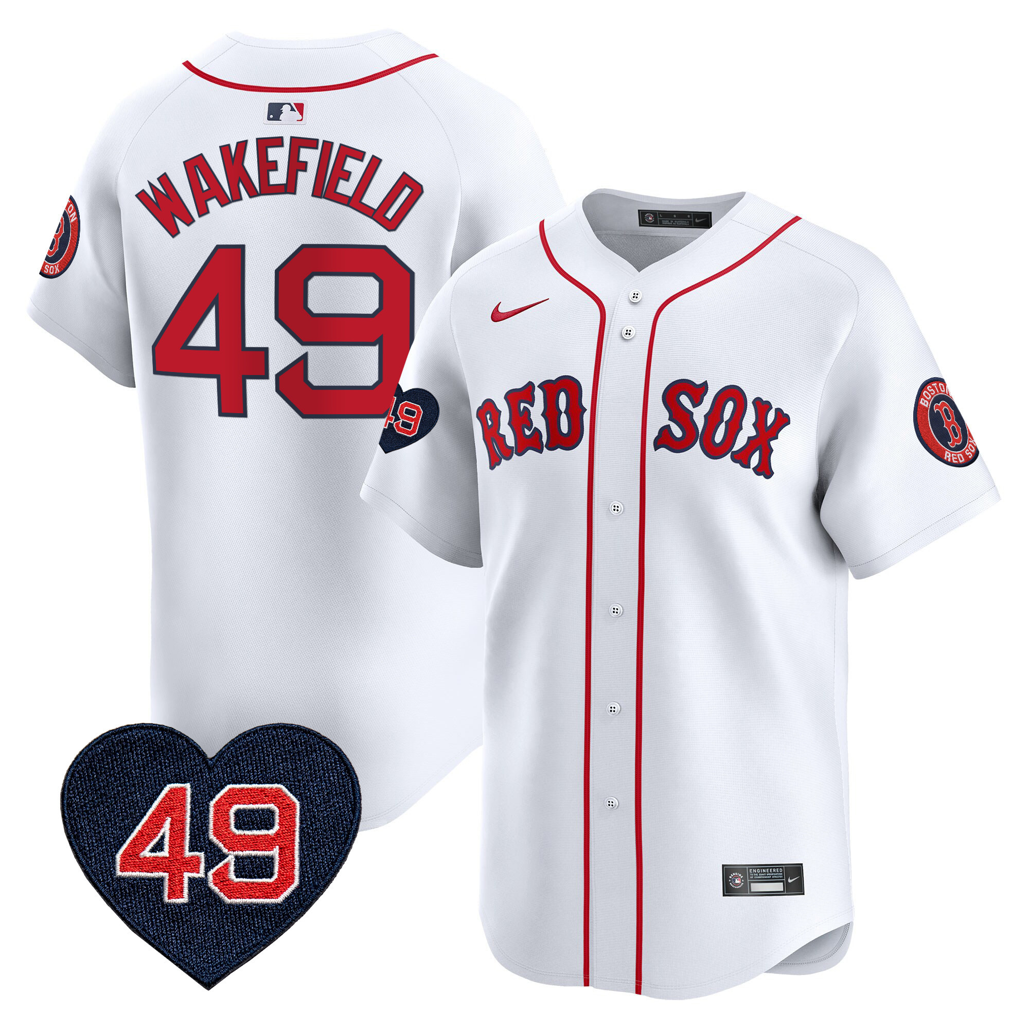 Men's Boston Red Sox Tim Wakefield Patch Vapor Premier Limited Jersey - All Stitched