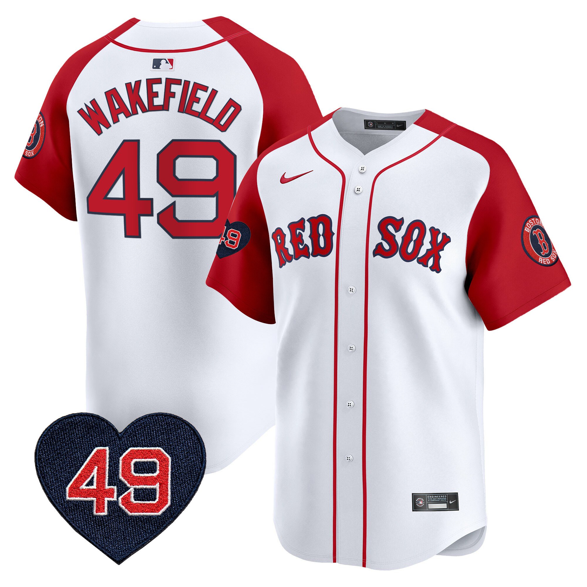 Men's Boston Red Sox Tim Wakefield Patch Vapor Premier Limited Jersey - All Stitched