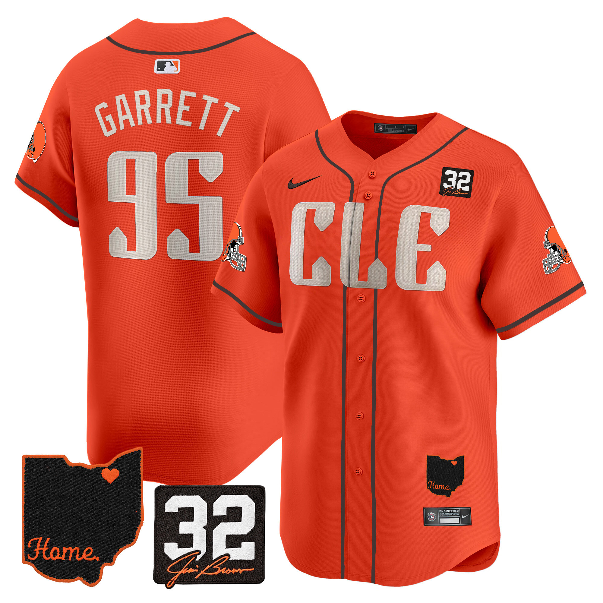 Men's Browns #32 Jim Brown Memorial & Home Patch Vapor Premier Limited Jersey - All Stitched