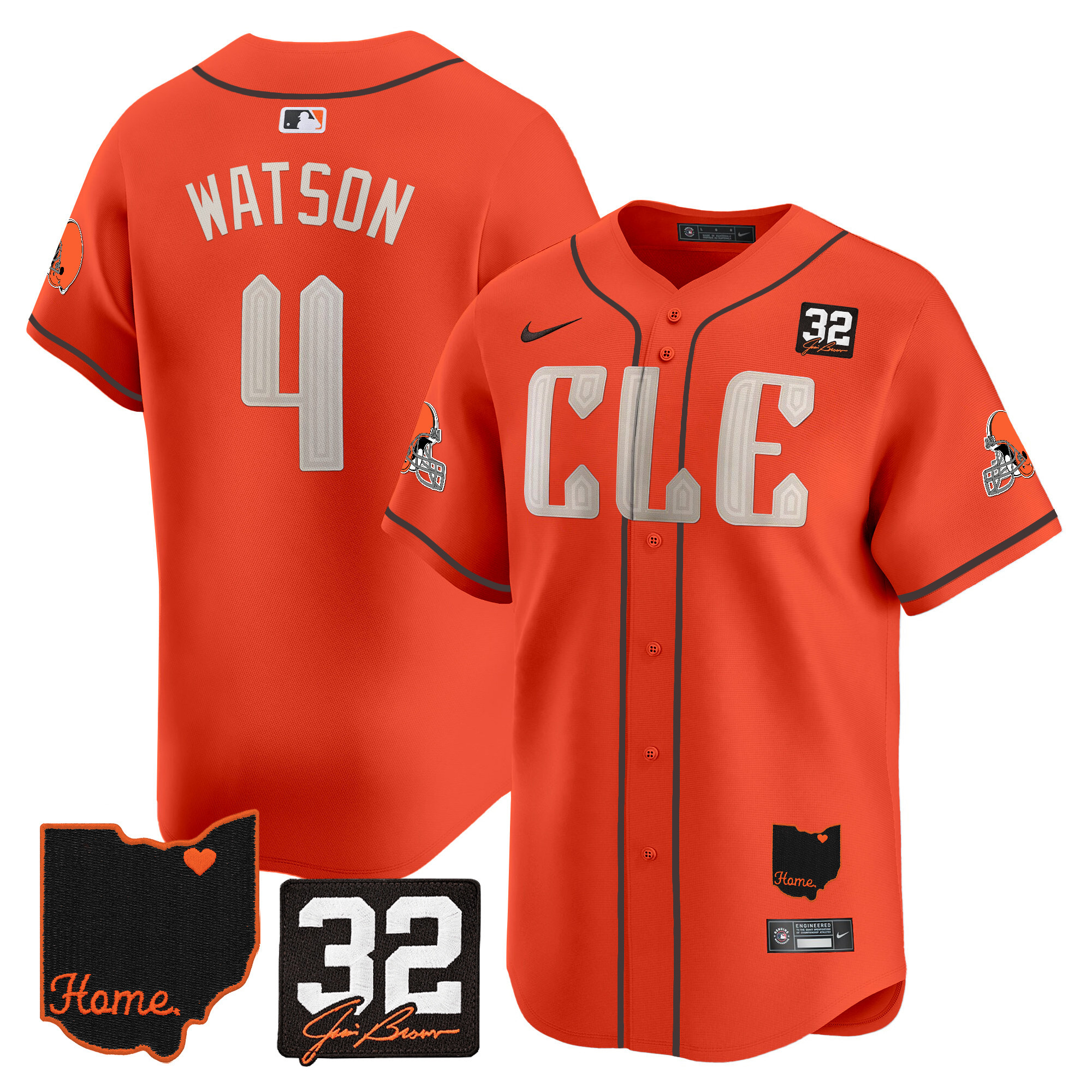 Men's Browns #32 Jim Brown Memorial & Home Patch Vapor Premier Limited Jersey - All Stitched