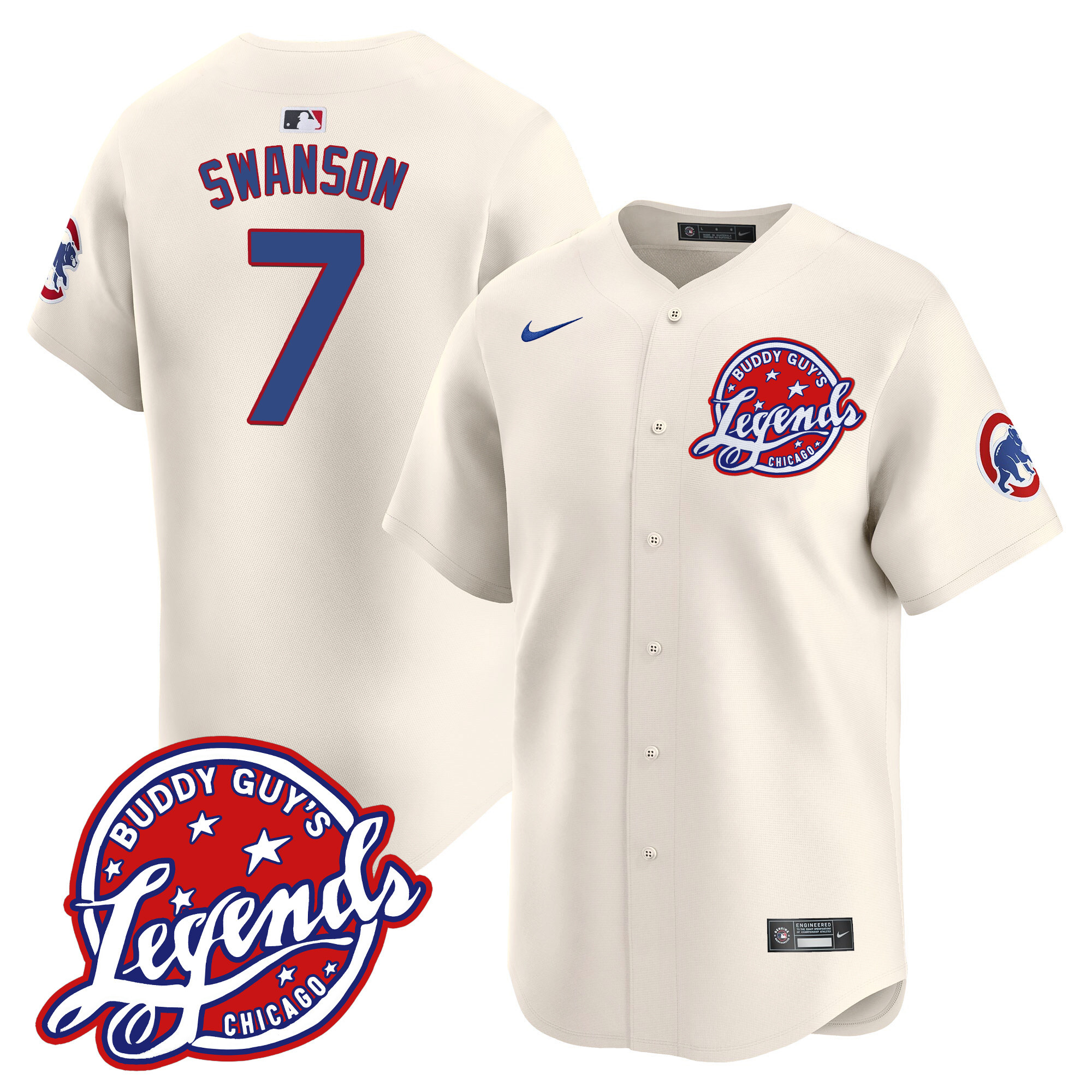 Men's Chicago Cubs Buddy Guy's Legends Vapor Premier Limited Jersey - All Stitched