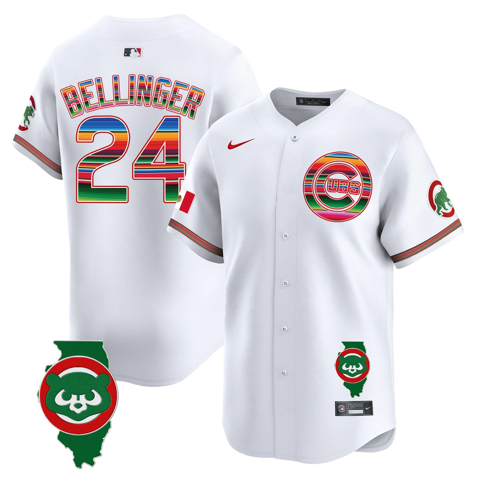 Men's Chicago Cubs Mexico Illinois Patch Vapor Premier Limited Jersey - All Stitched