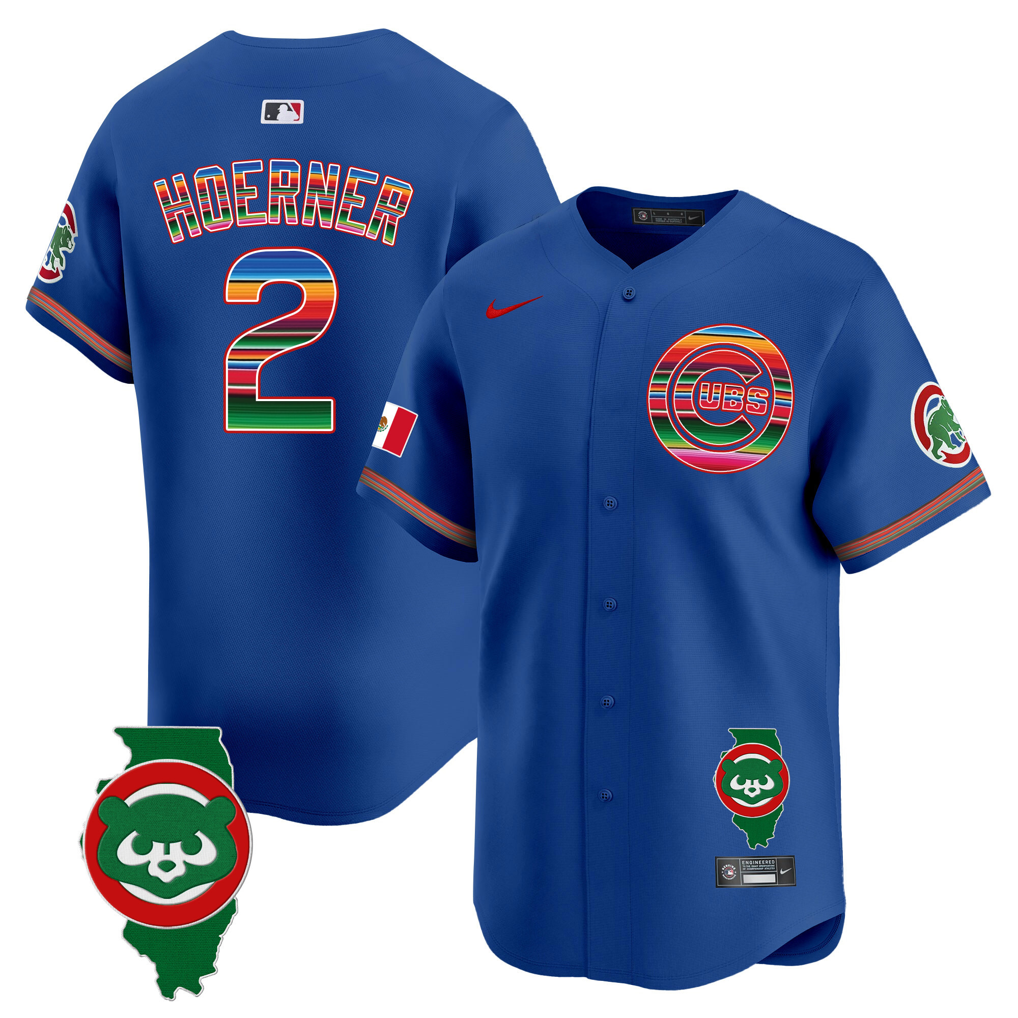 Men's Chicago Cubs Mexico Illinois Patch Vapor Premier Limited Jersey - All Stitched