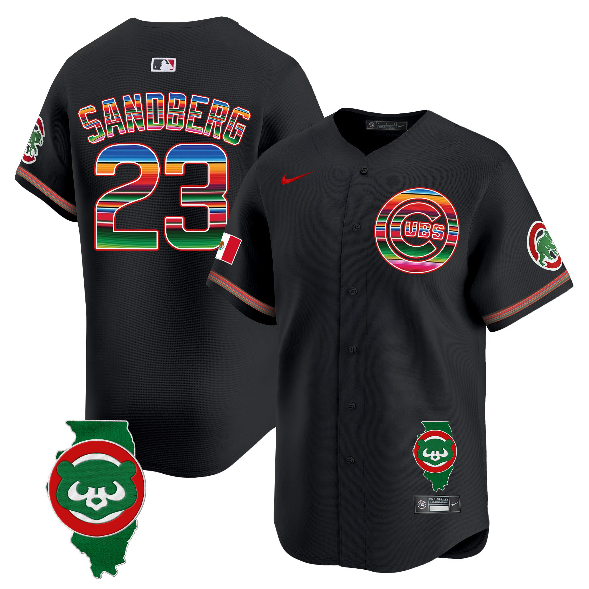 Men's Chicago Cubs Mexico Illinois Patch Vapor Premier Limited Jersey - All Stitched