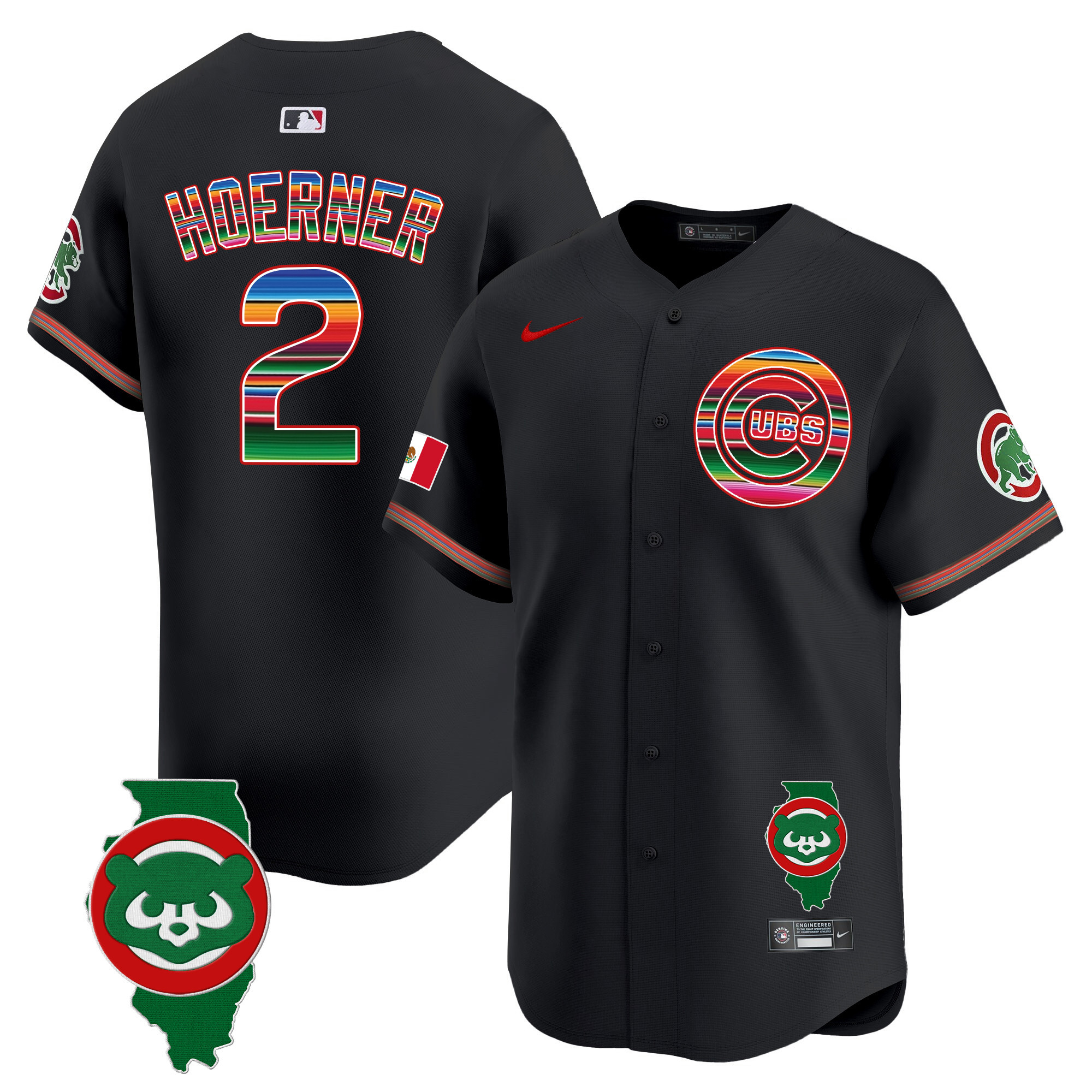 Men's Chicago Cubs Mexico Illinois Patch Vapor Premier Limited Jersey - All Stitched