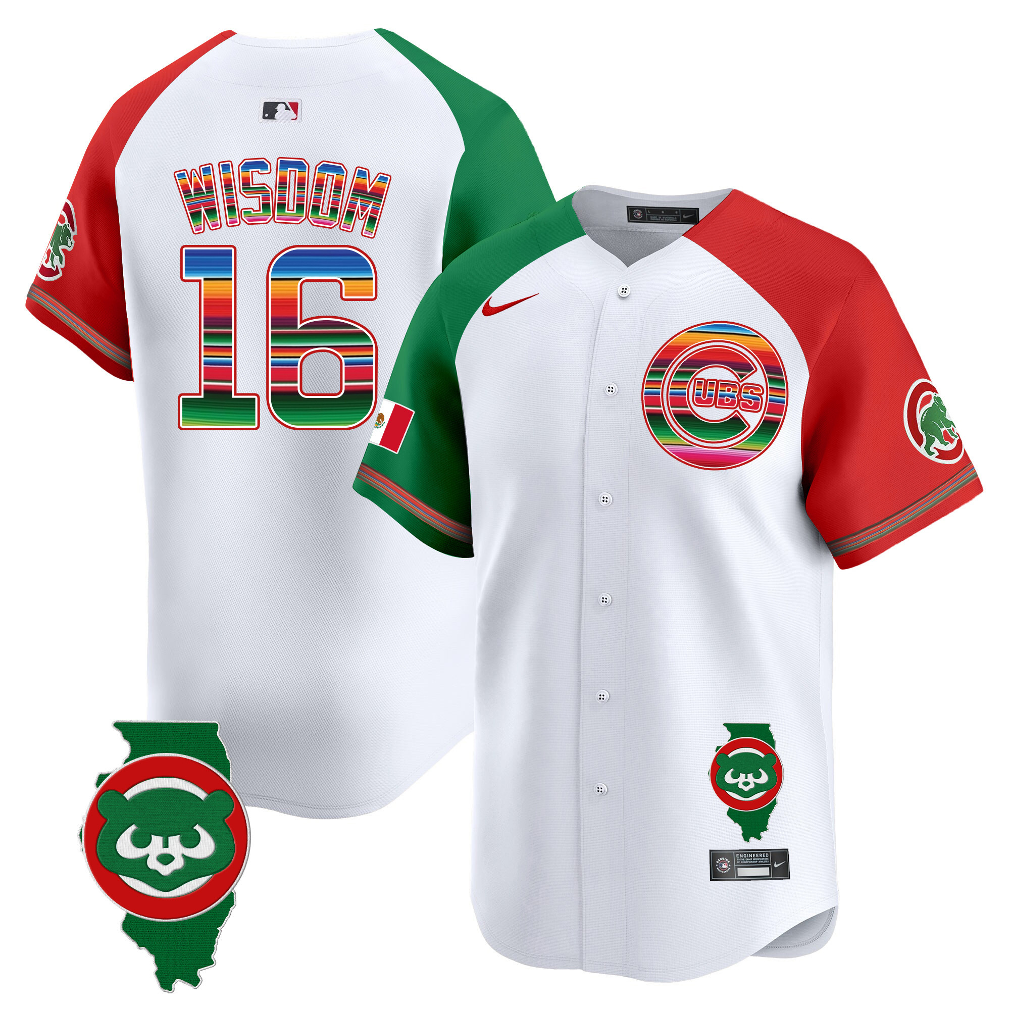 Men's Chicago Cubs Mexico Illinois Patch Vapor Premier Limited Jersey - All Stitched