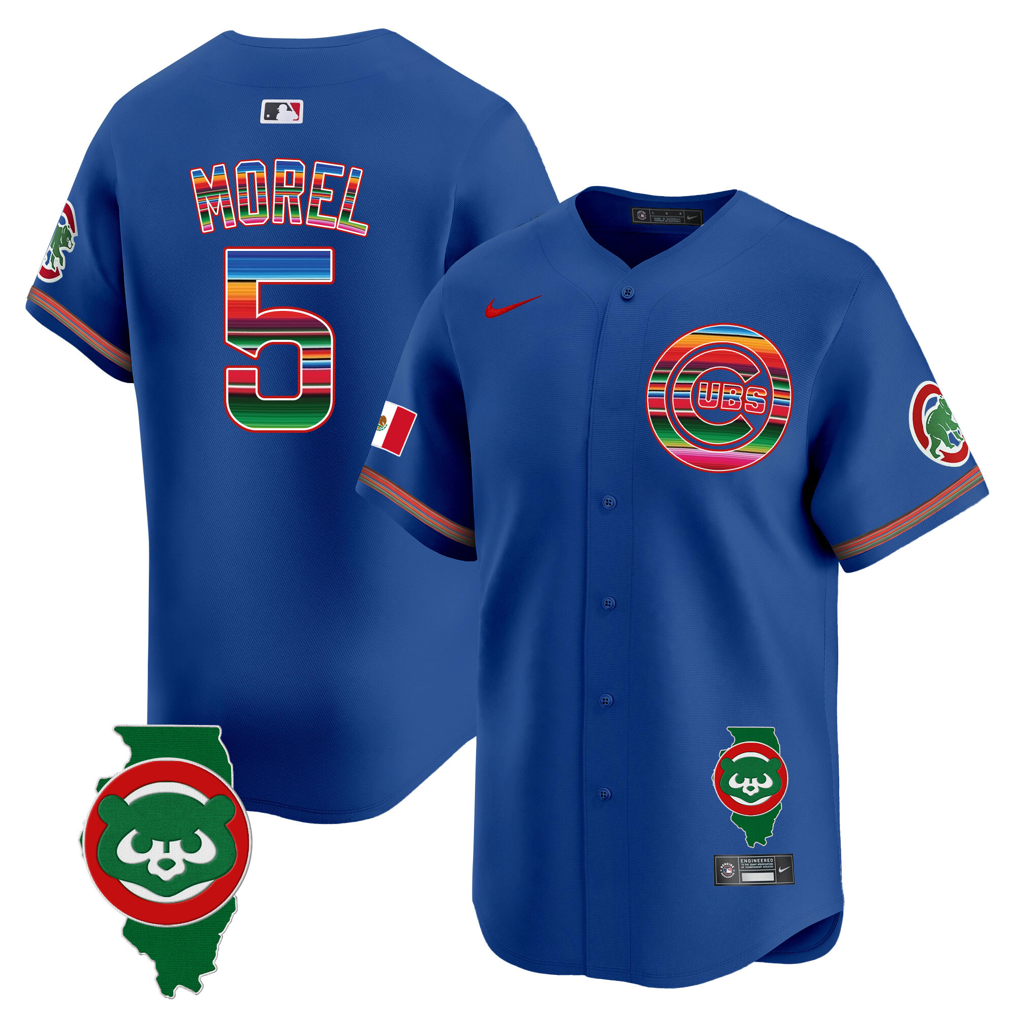 Men's Chicago Cubs Mexico Illinois Patch Vapor Premier Limited Jersey - All Stitched
