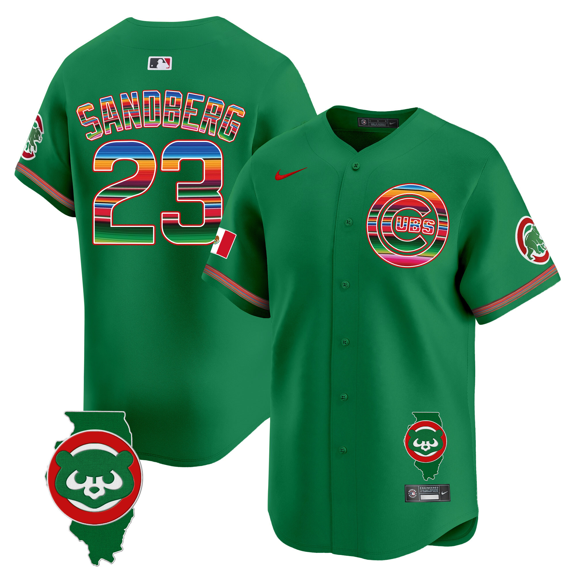 Men's Chicago Cubs Mexico Illinois Patch Vapor Premier Limited Jersey - All Stitched