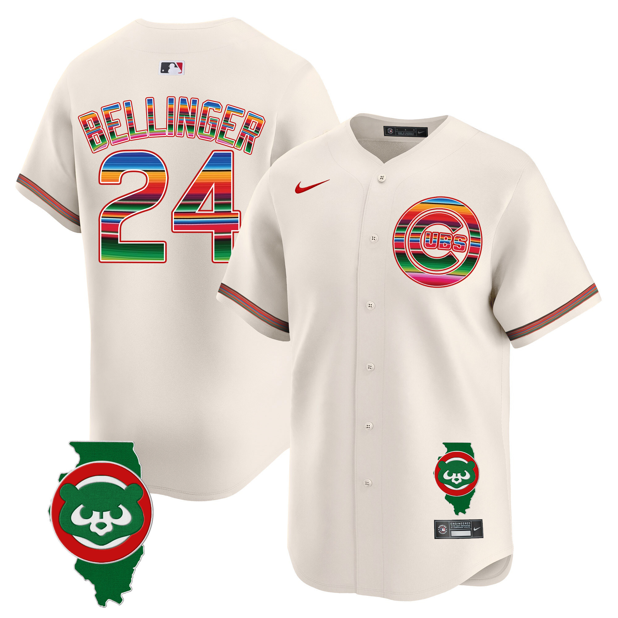 Men's Chicago Cubs Mexico Illinois Patch Vapor Premier Limited Jersey - All Stitched