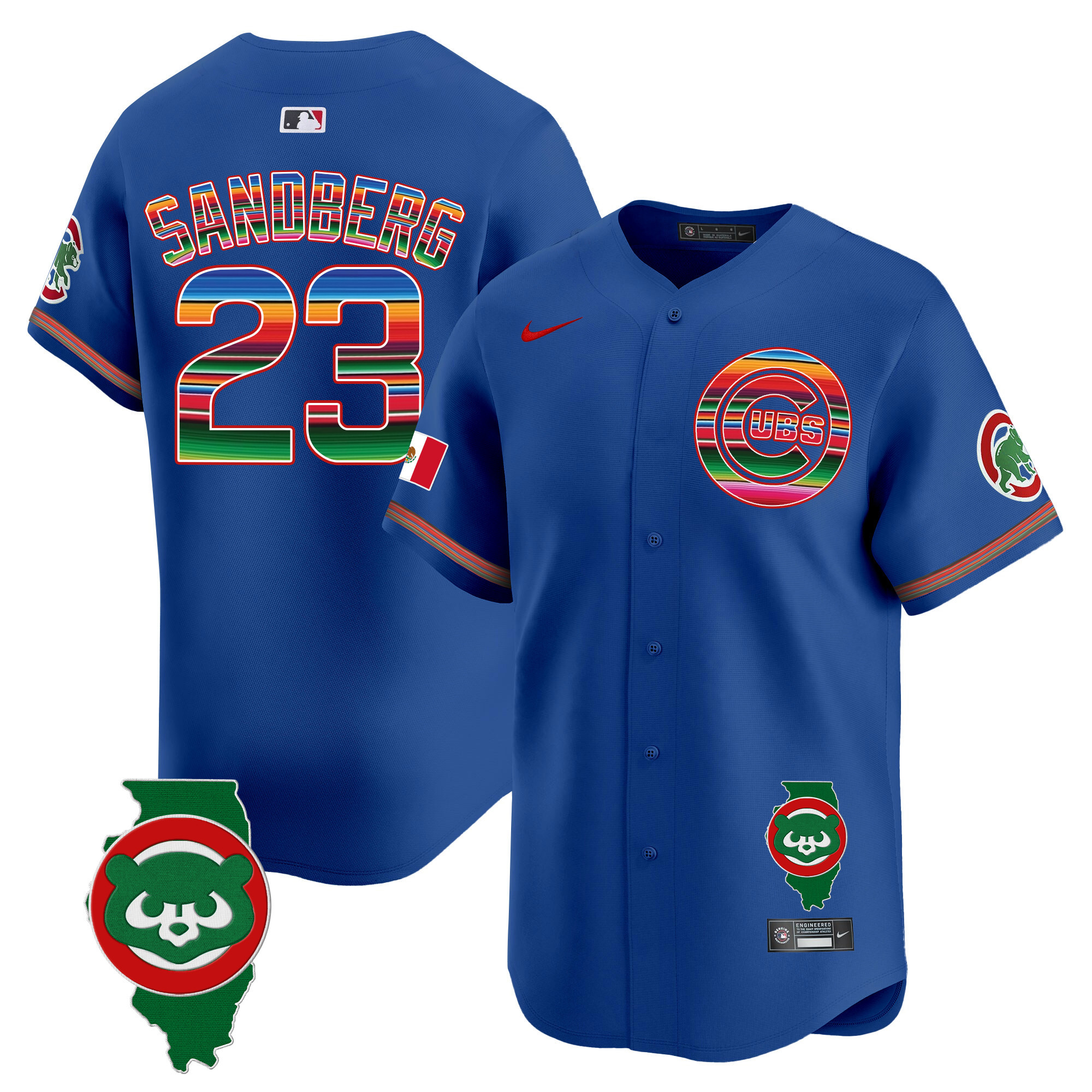 Men's Chicago Cubs Mexico Illinois Patch Vapor Premier Limited Jersey - All Stitched