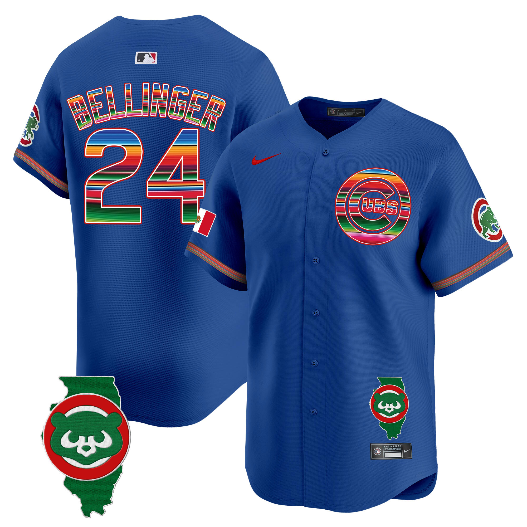 Men's Chicago Cubs Mexico Illinois Patch Vapor Premier Limited Jersey - All Stitched