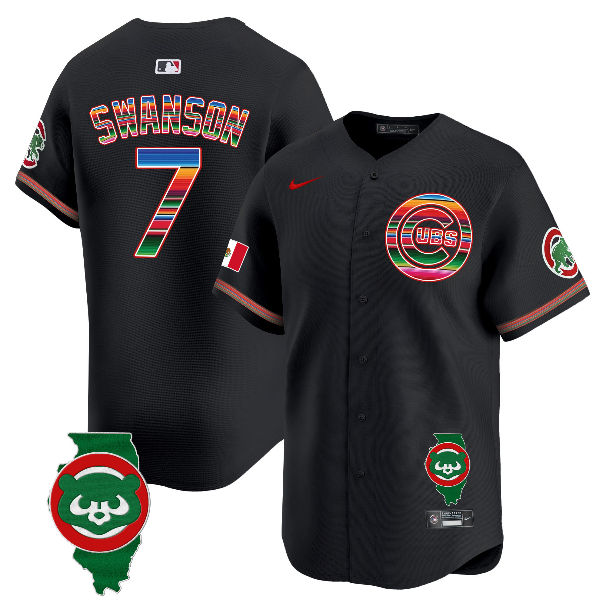 Men's Chicago Cubs Mexico Illinois Patch Vapor Premier Limited Jersey - All Stitched
