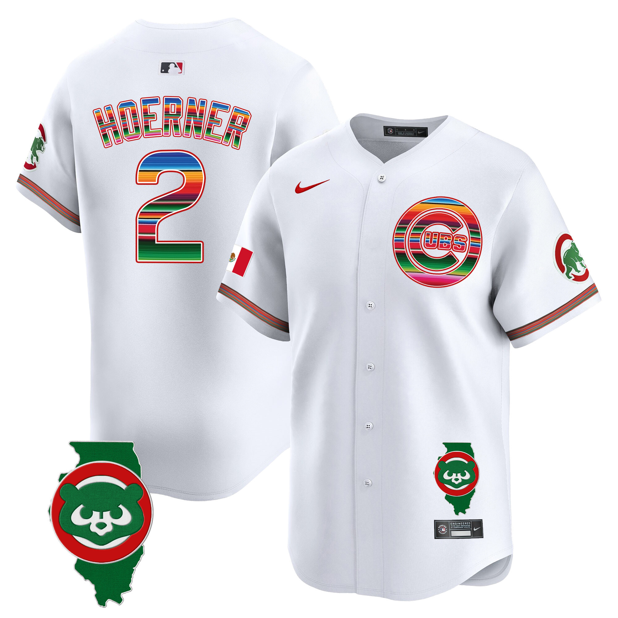 Men's Chicago Cubs Mexico Illinois Patch Vapor Premier Limited Jersey - All Stitched