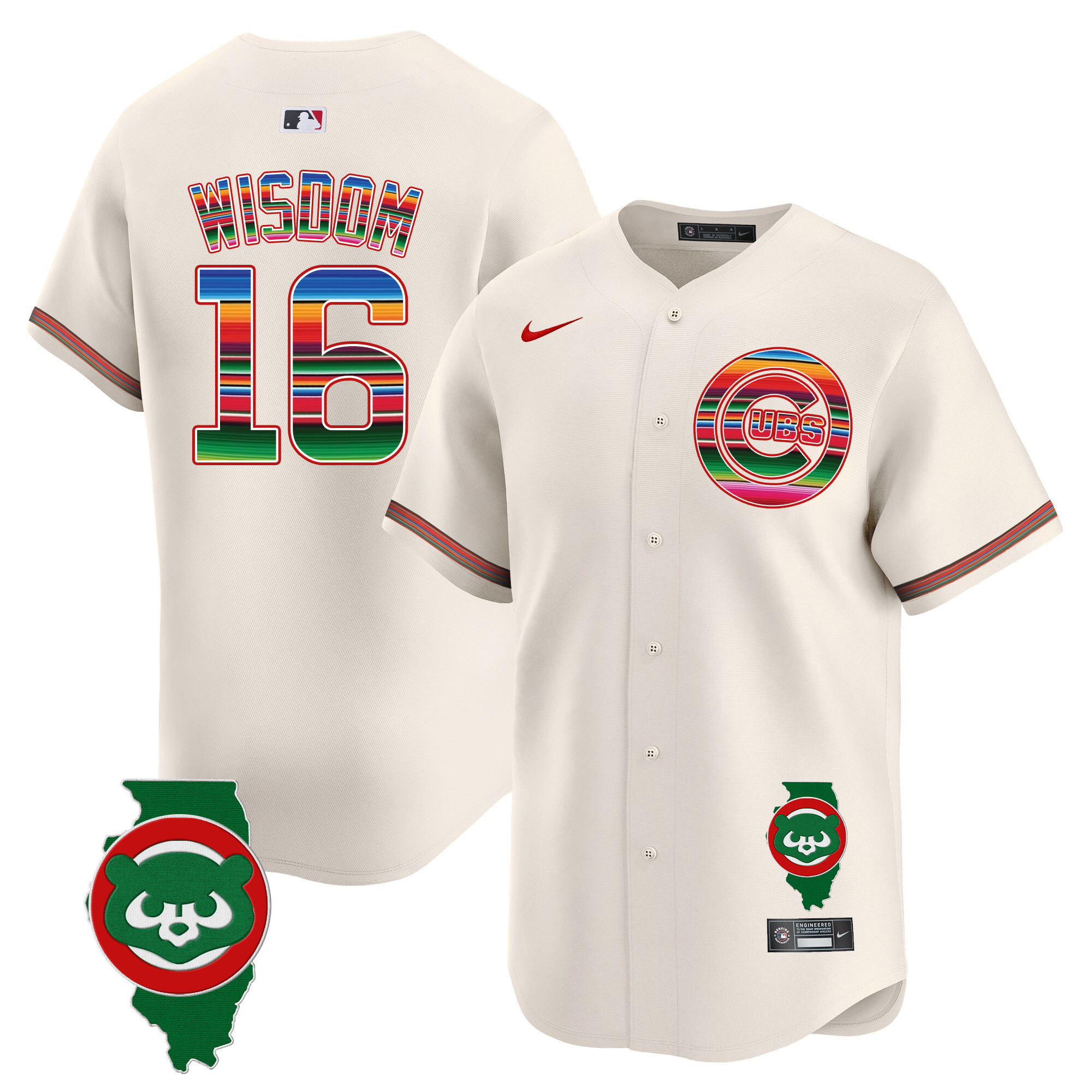 Men's Chicago Cubs Mexico Illinois Patch Vapor Premier Limited Jersey - All Stitched